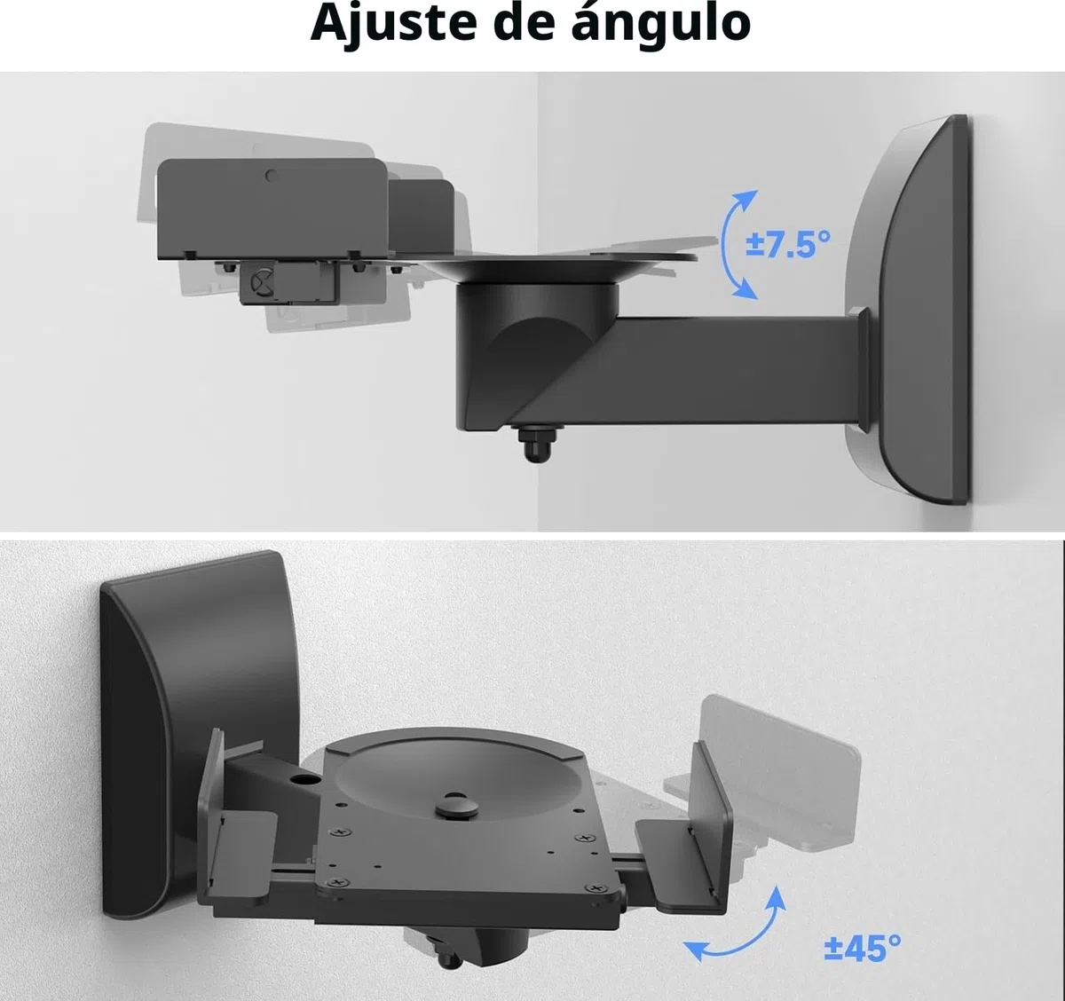 suptek 2 Soporte de Pared para Altavoces, Universal Soporte Altavoces por Bose/Edifier/Hivi/JBL/Sony, Capacidad de Carga de hasta 25kg, Incline hacia Arriba y hacia Abajo & Gire - SPM201