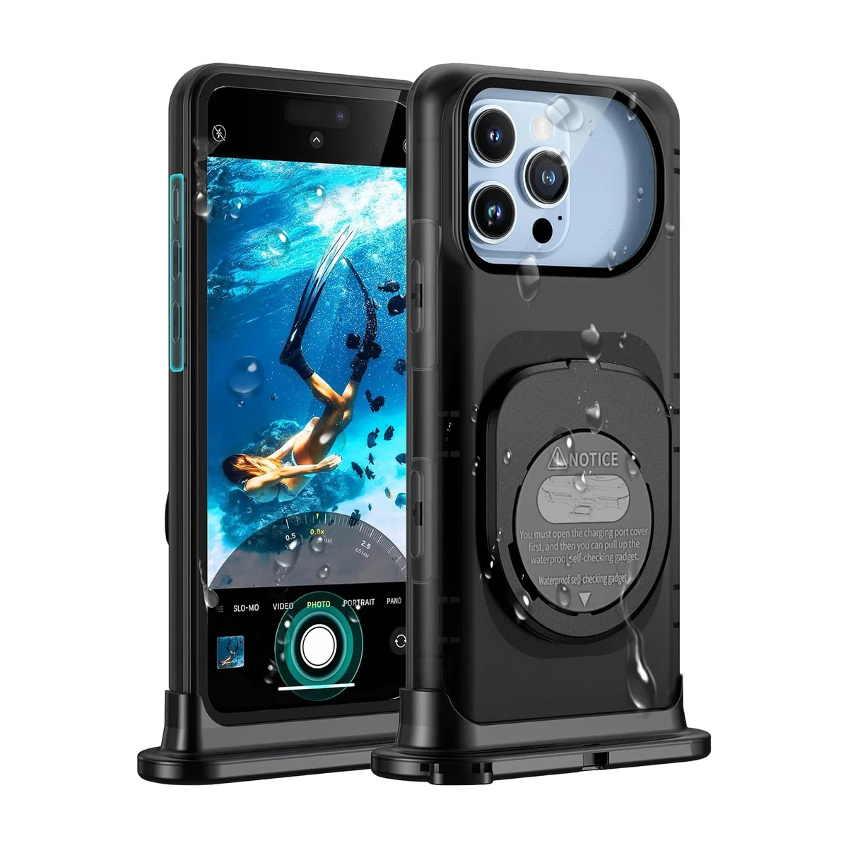 Lanhiem Funda IPX8 15M Impermeable Móvil para iPhone 17/16/16 Pro/15/15 Pro/14/14 Pro/13/13 Pro,Sumergible Carcasa de Fotografía Buceo Profesional, Bolsa Acuatica Movil para iPhone 13-17(6.1-6.3'')