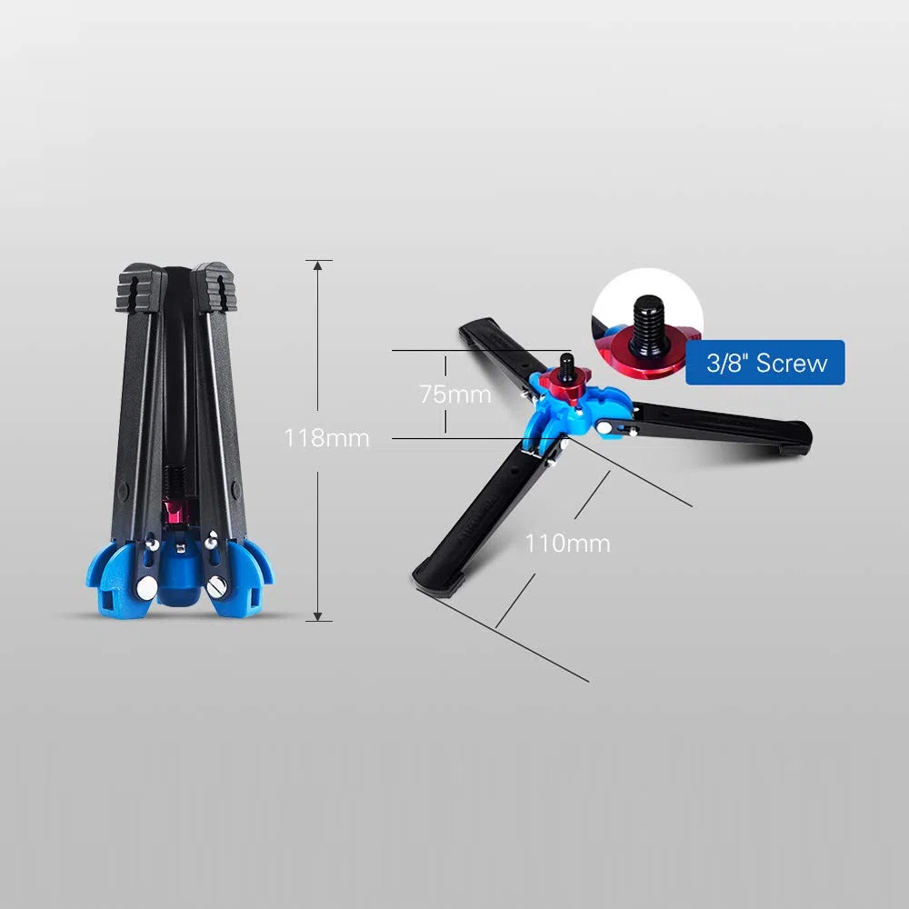Soporte monopie M-1 HUIOP M-1 portátil universal mini pie tres pies soporte pie monopod para rótula monopie con tornillo 3/8 "
