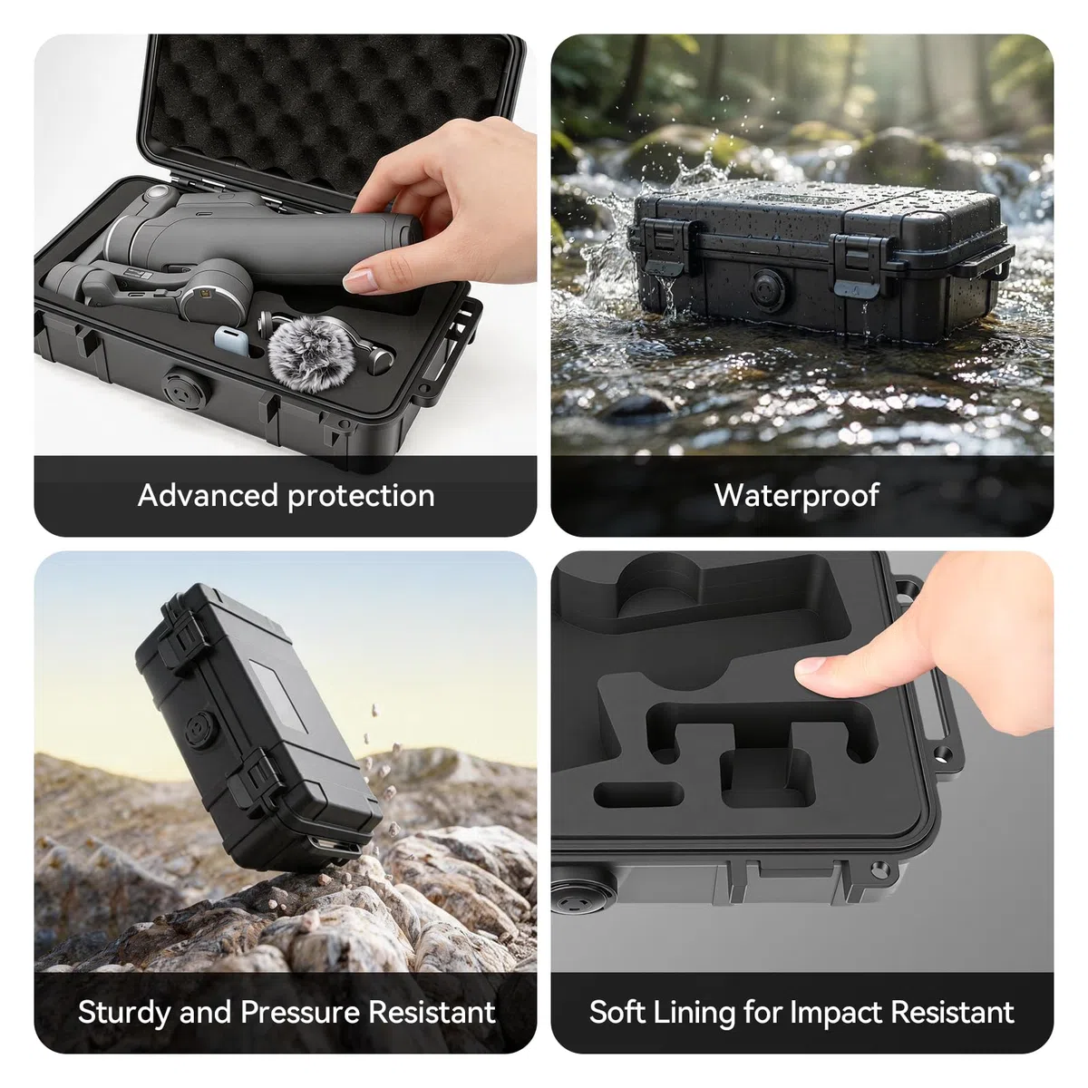 FPVtosky Estuche Rigido para dji Osmo Mobile 8P, Funda Portátil Impermeable de EVA para el Estabilizador Pack para Creadores Osmo Mobile 8P, Ideal para Viajes, Acampadas y Fotografía al Aire Libre