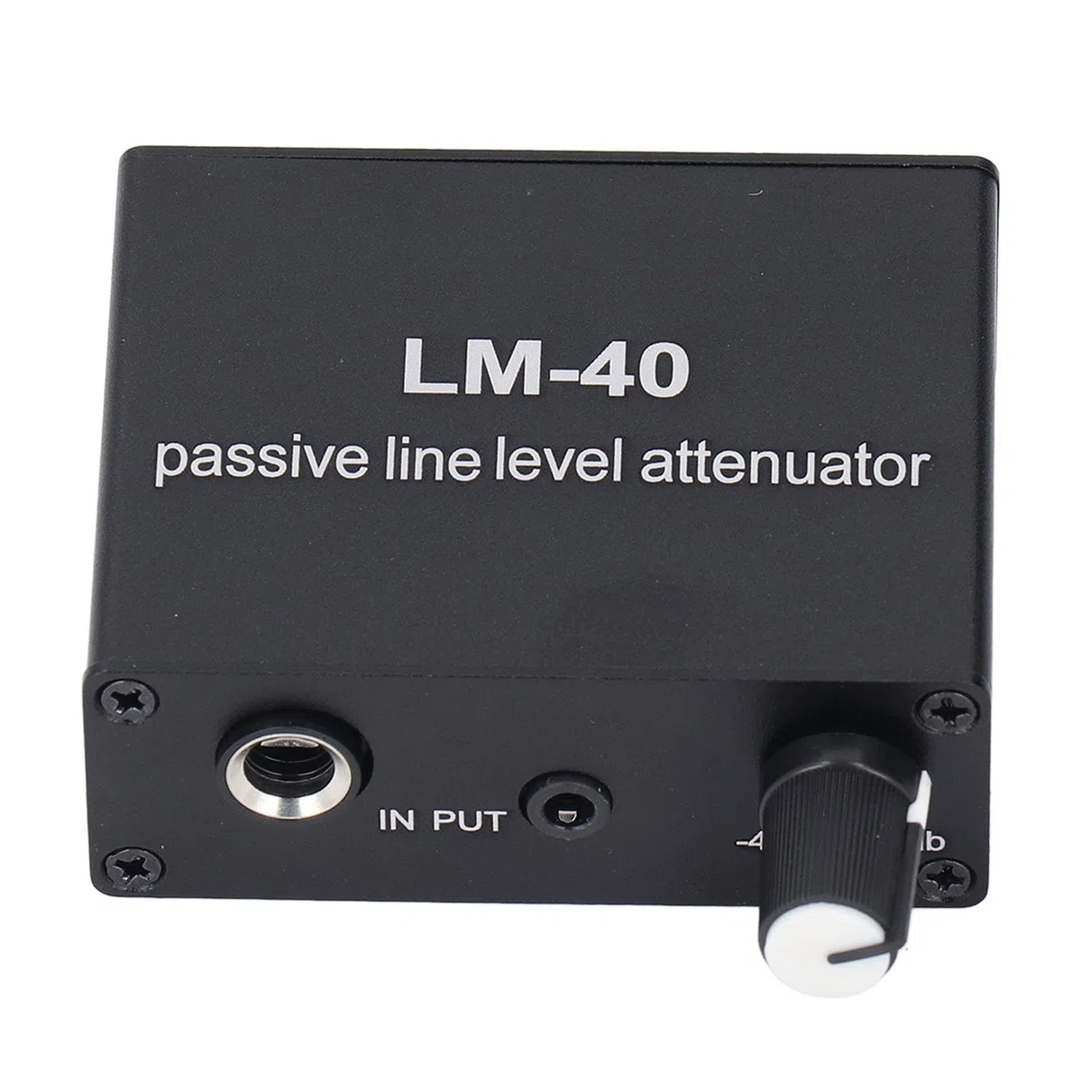 Sxhlseller Silenciador pasivo, silenciador de nivel de línea pasivo con conector estéreo de 3,5 mm, 40 dB a 15 dB, control de volumen ajustable