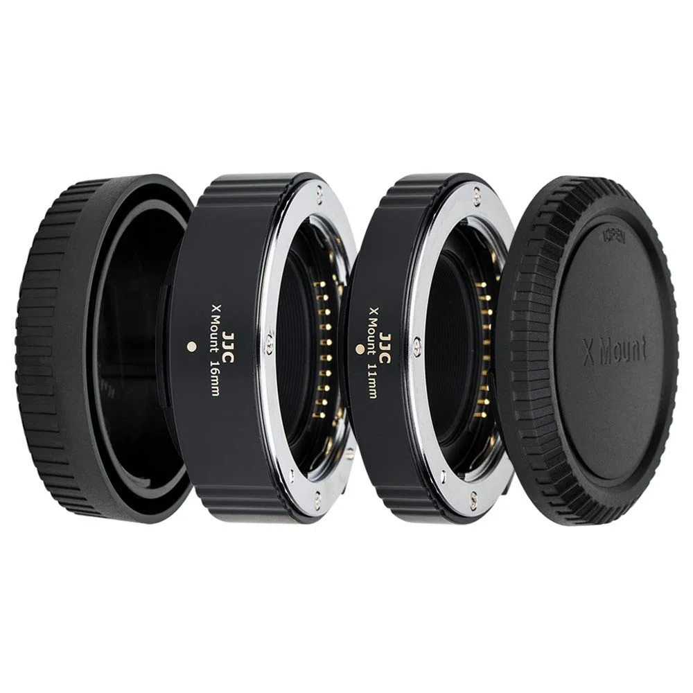 Tubo de extensión AF con Enfoque automático JJC para cámaras Fujifilm X-T50, X-T30II, X-T30III, X-T30, X-T20 con Montura X y exposición TTL para fotografía de Primeros Planos (Juego de 11 mm/16 mm)