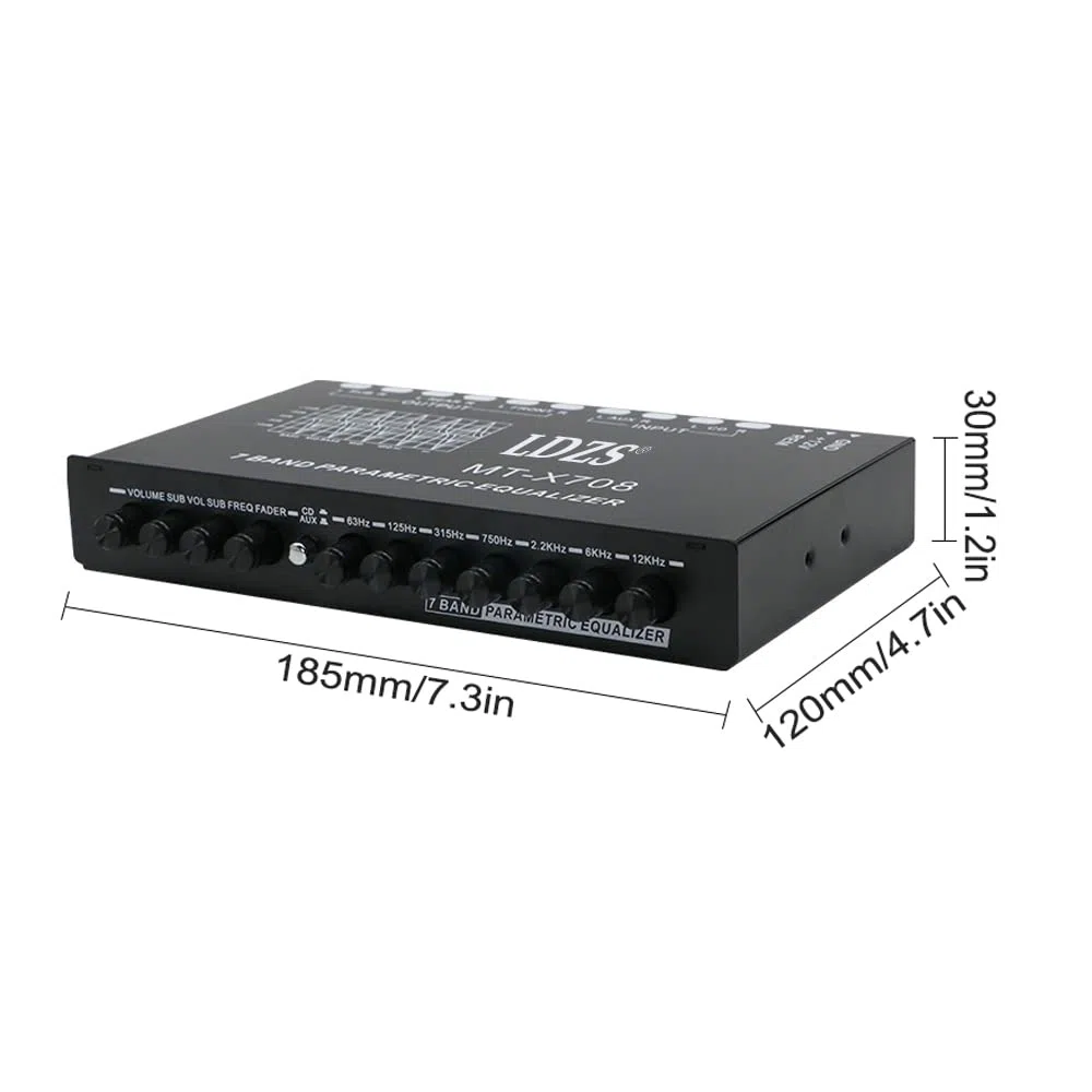 Ecualizador profesional de 7 bandas para coche,amplificador cruzado de sintonización EQ de Audio multifuncional para coche,ecualizador paramétrico,Ecualizador de coche