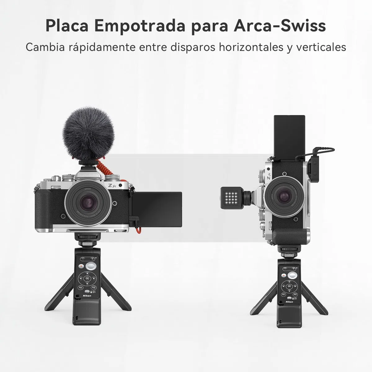 SMALLRIG Retro L-Shape Grip para Nikon Z FC, Empuñadura en Forma de L con Placa para Arca Swiss y Cold Shoe Incorporada - 3480