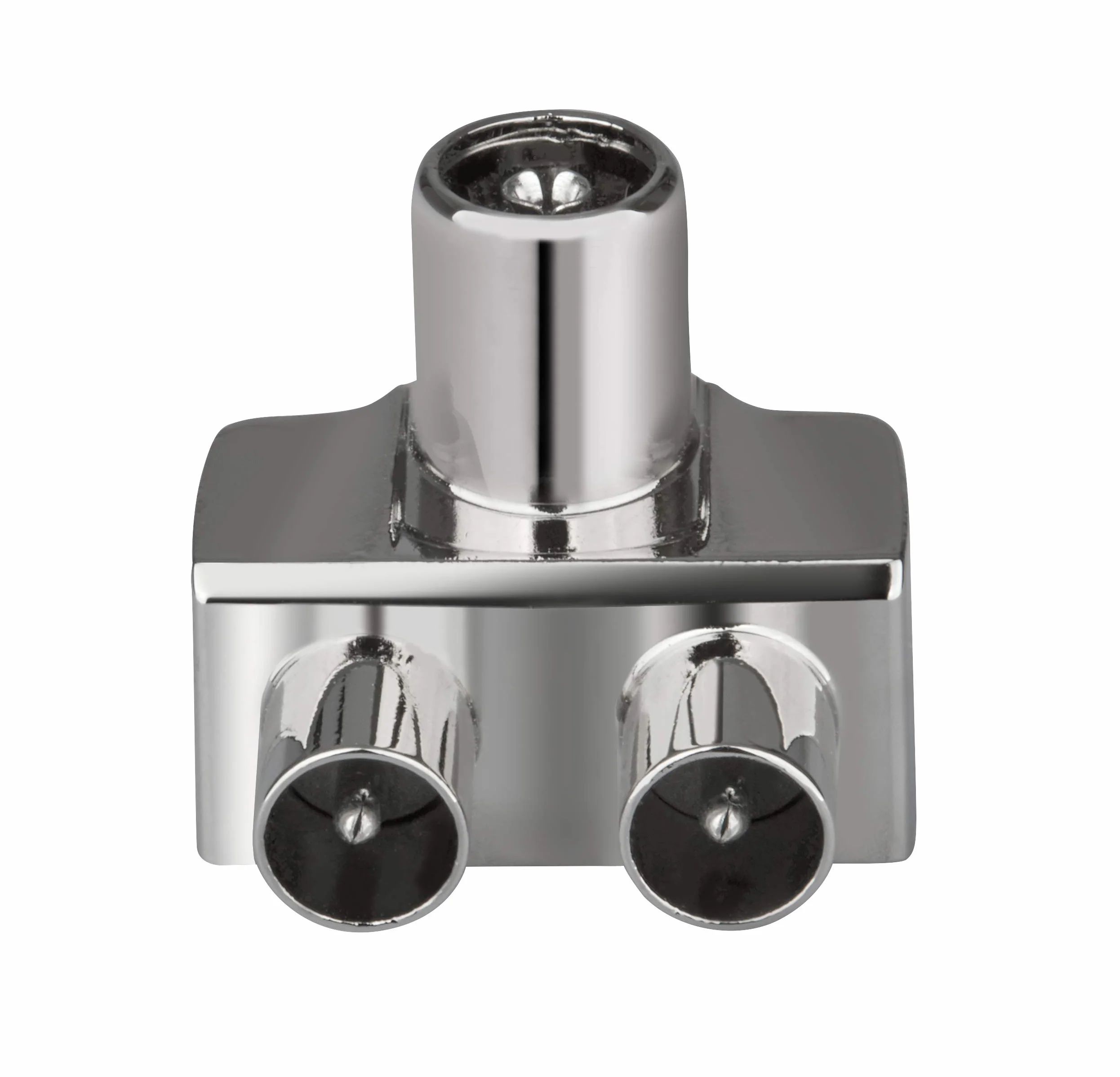 OEHLBACH Antena SP12 Divisor de Antena, Carcasa metálica blindada, Divisor de Dos Dispositivos para TV/Radio, Acoplamiento coaxial a Enchufe coaxial, DVB-T2 DVB-C2 HDTV UHD, Plata, 17218-C1-40
