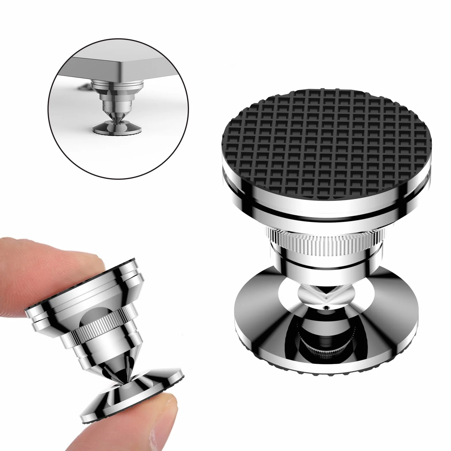 Tertullus Juego de 4 clavijas para altavoces, de acero inoxidable, altura regulable, con picos, arandelas para dispositivos de alta fidelidad y altavoces
