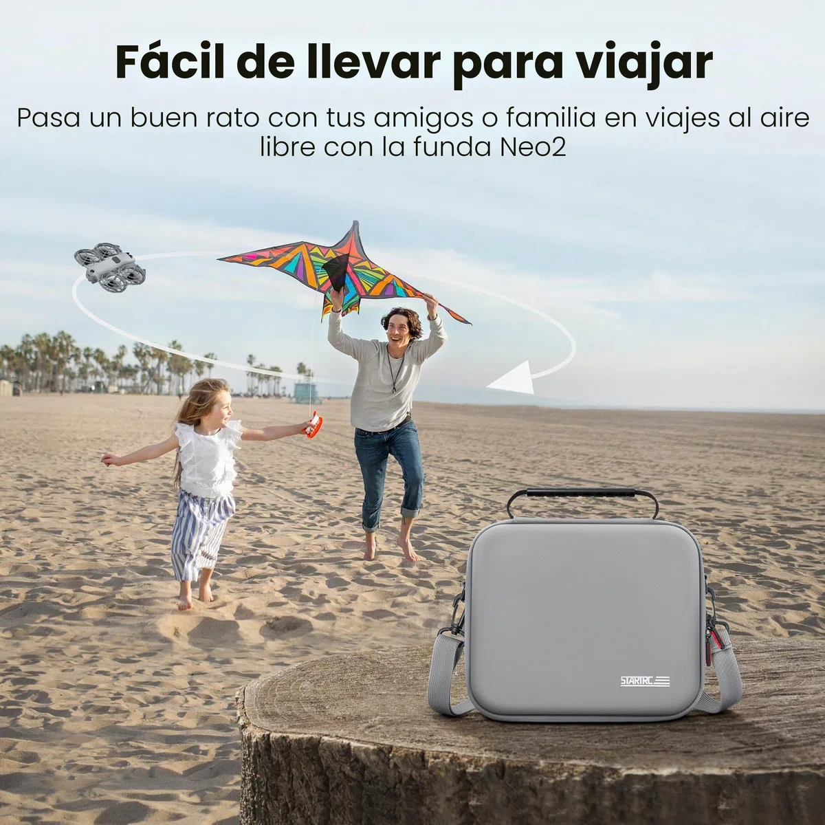 Startrc Neo 2 Estuche, Bolso de Hombro/Mano Portátil de PU para Dron DJI Neo 2 y Accesorios de Baterías