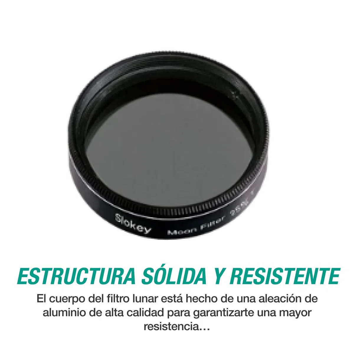 Filtro Lunar 13% Pro Slokey SkyWays de 1,25” para Oculares de Telescopio Astronómico Reducir el Brillo y Mejorar el Contraste en la Observación de la Luna y Venus