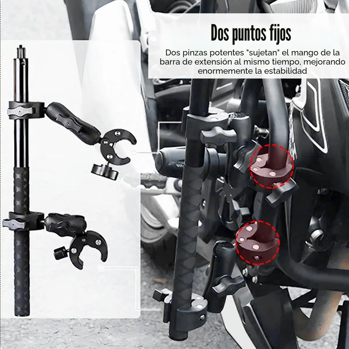 Soporte para Insta360 x4 Cámara Acción en Motocicleta, Soporte para Cámara de Bicicleta para Insta360 x4 Cámara Acción en Motocicleta con Rotación de 360 ​​Grados Palo Selfie