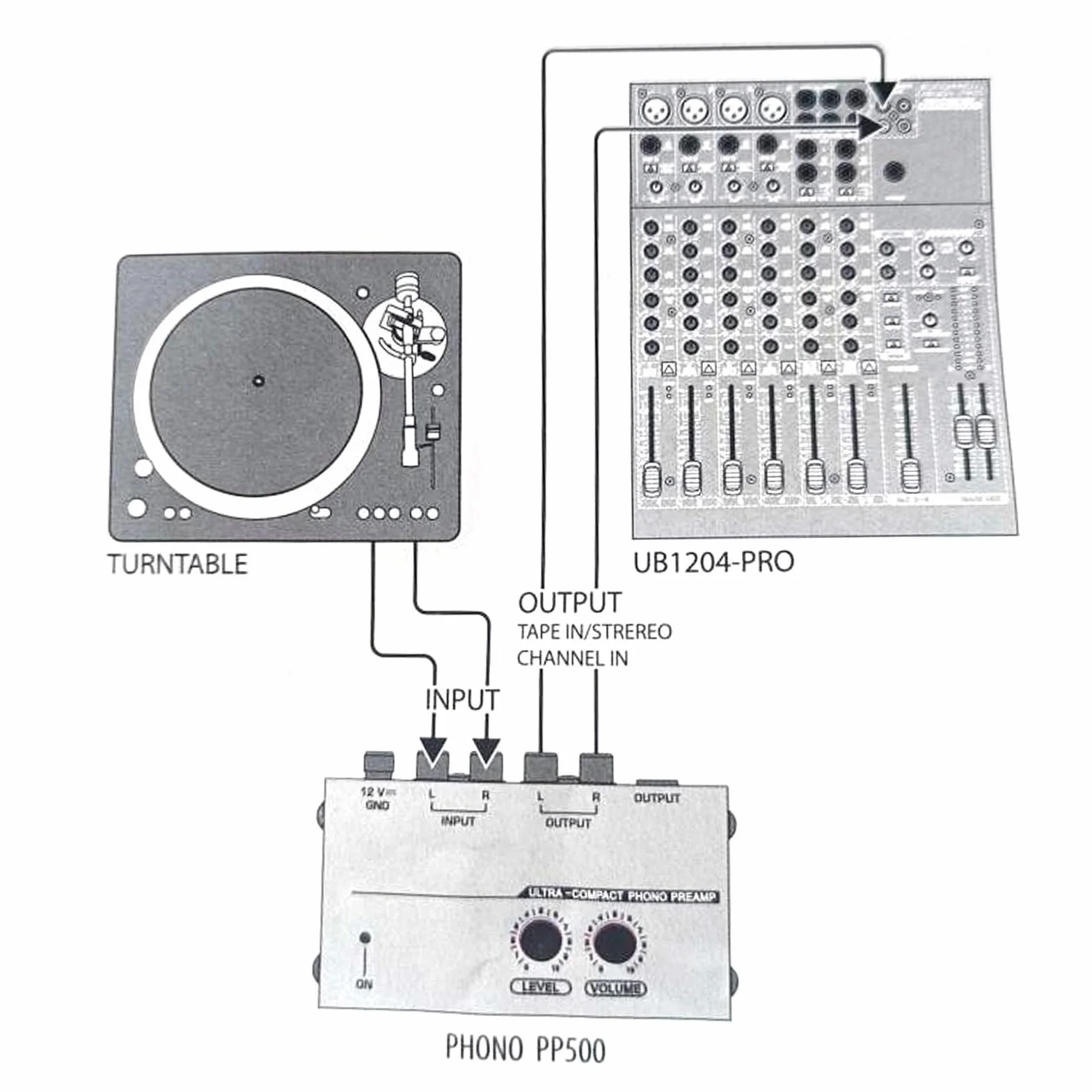Preamplificador de Tocadiscos Phono, Compacto y Duradero con Control de Volumen Independiente, Convierte Señales de Phono a Nivel de Línea, Ofrece Sonido Premium Ecualizado RIAA