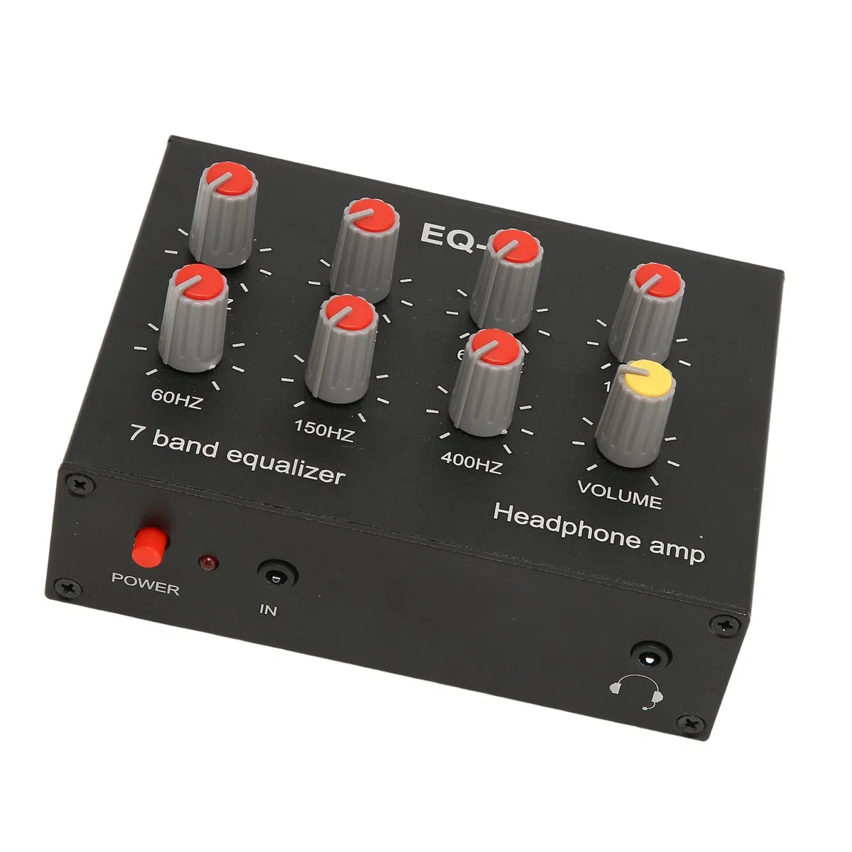 Ecualizador de Sonido de 7 Bandas Salida RCA Ecualizador de 7 Bandas DC5V-12V 12dB Aleación de Aluminio Estable para Automóviles