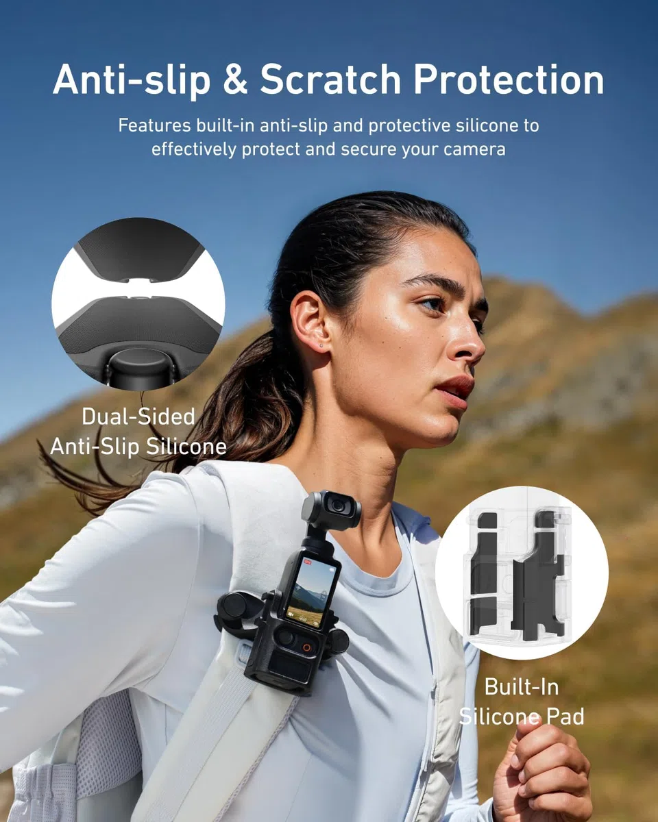 Soporte de clip para mochila de liberación rápida para DJI Osmo Pocket 3/4/Xtra Muse, soporte de liberación rápida con una sola mano para exteriores POV DJI Osmo Pocket 3/4/Xtra Muse, accesorio de