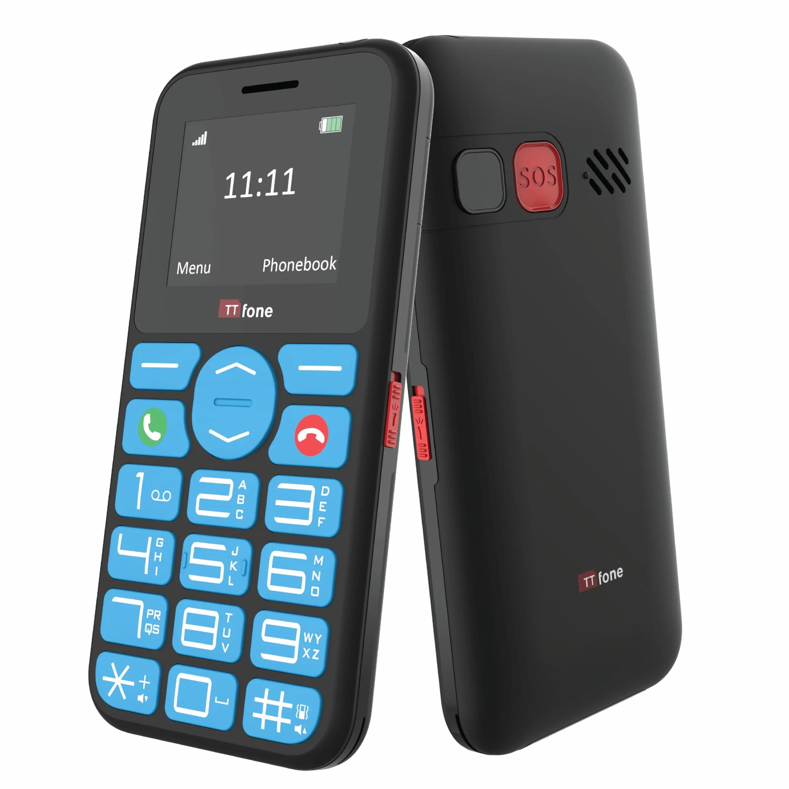 TTfone TT190 Teléfono móvil de Emergencia Desbloqueado básico para Personas Mayores con botón Grande - El teléfono Simple más Barato