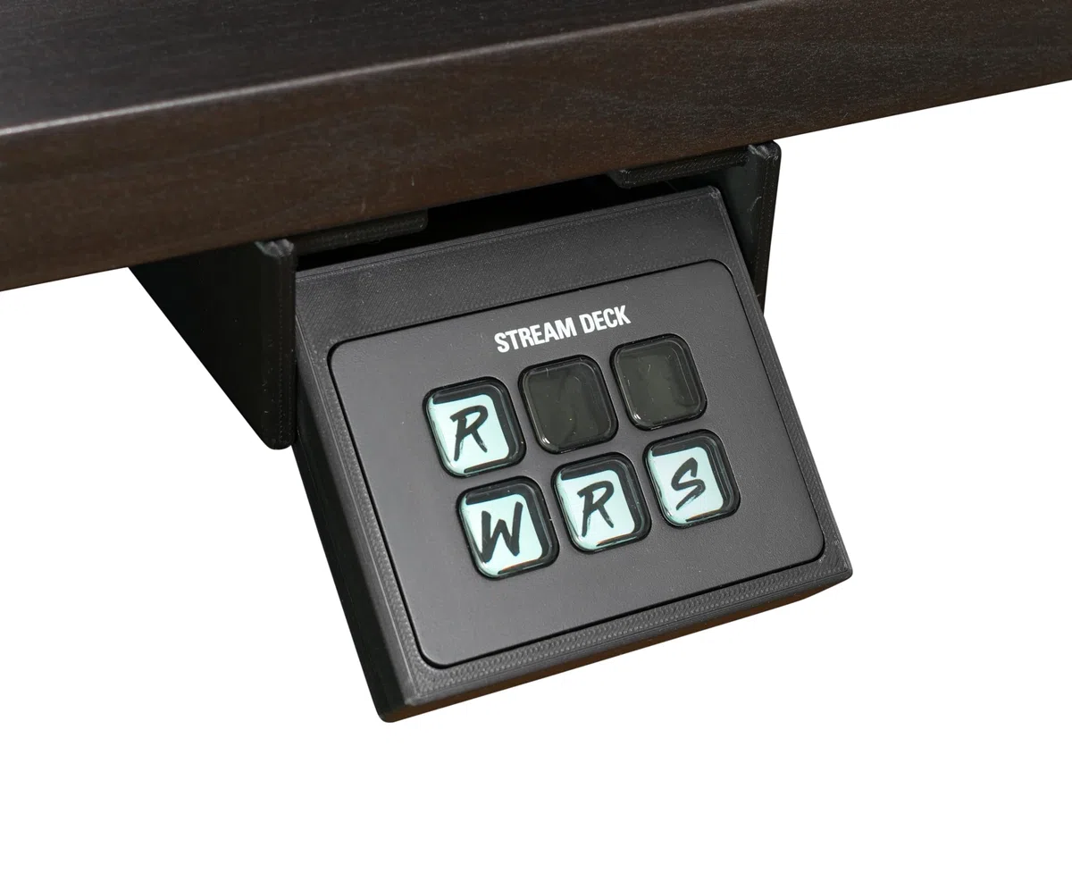 Soporte de mesa para Elgato Stream Deck – retráctil y limpio, montaje adhesivo o atornillado, compatible con Mini, MK2, Neo, Plus y XL (compatible con Elgato Stream Deck Mini)