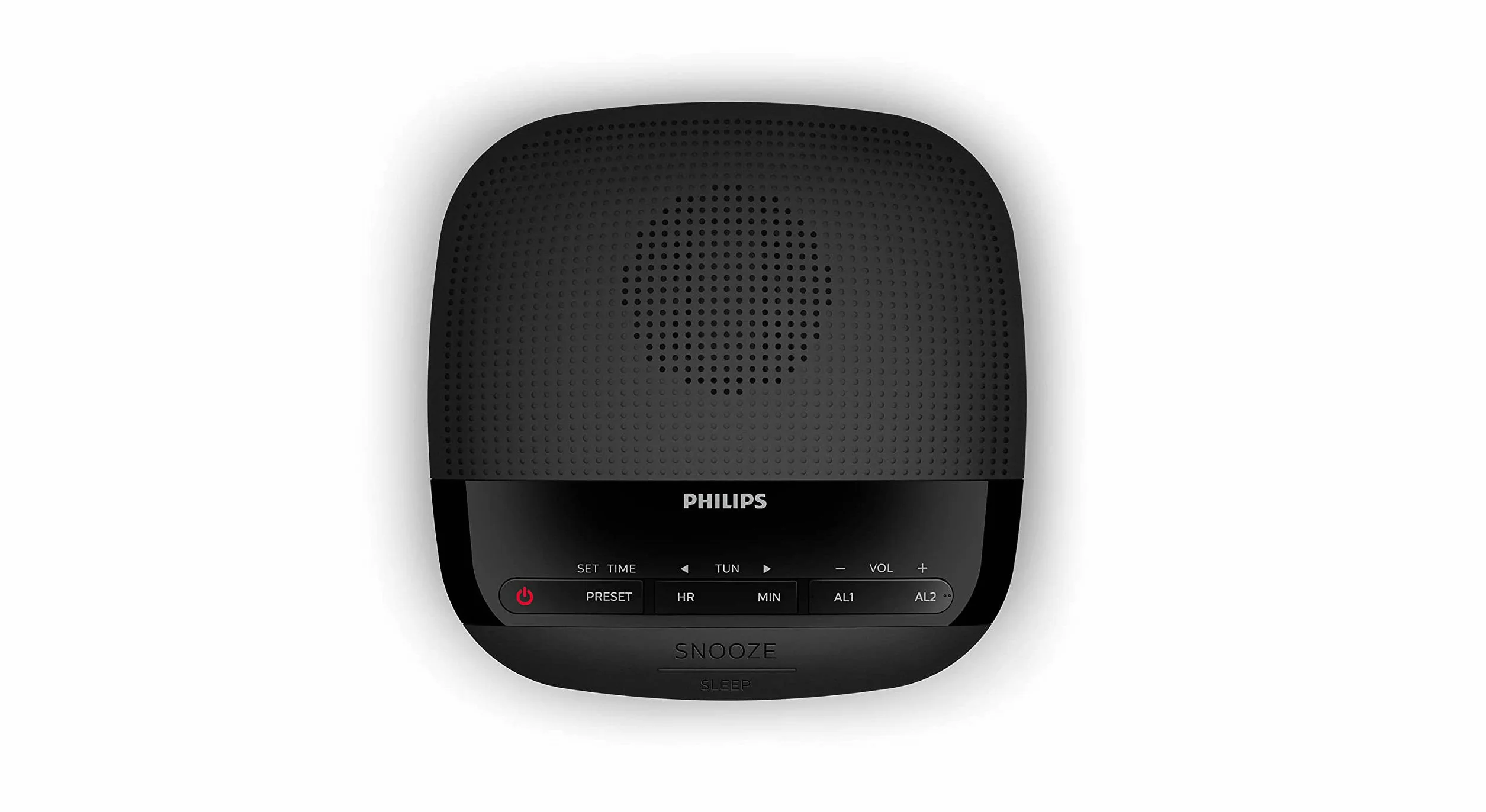 Philips Radiodespertador R3205/12 FM Radio (Alarma Dual, Temporizador, Diseño Compacto, Radio Digital FM, Batería de Reserva), Color Negro