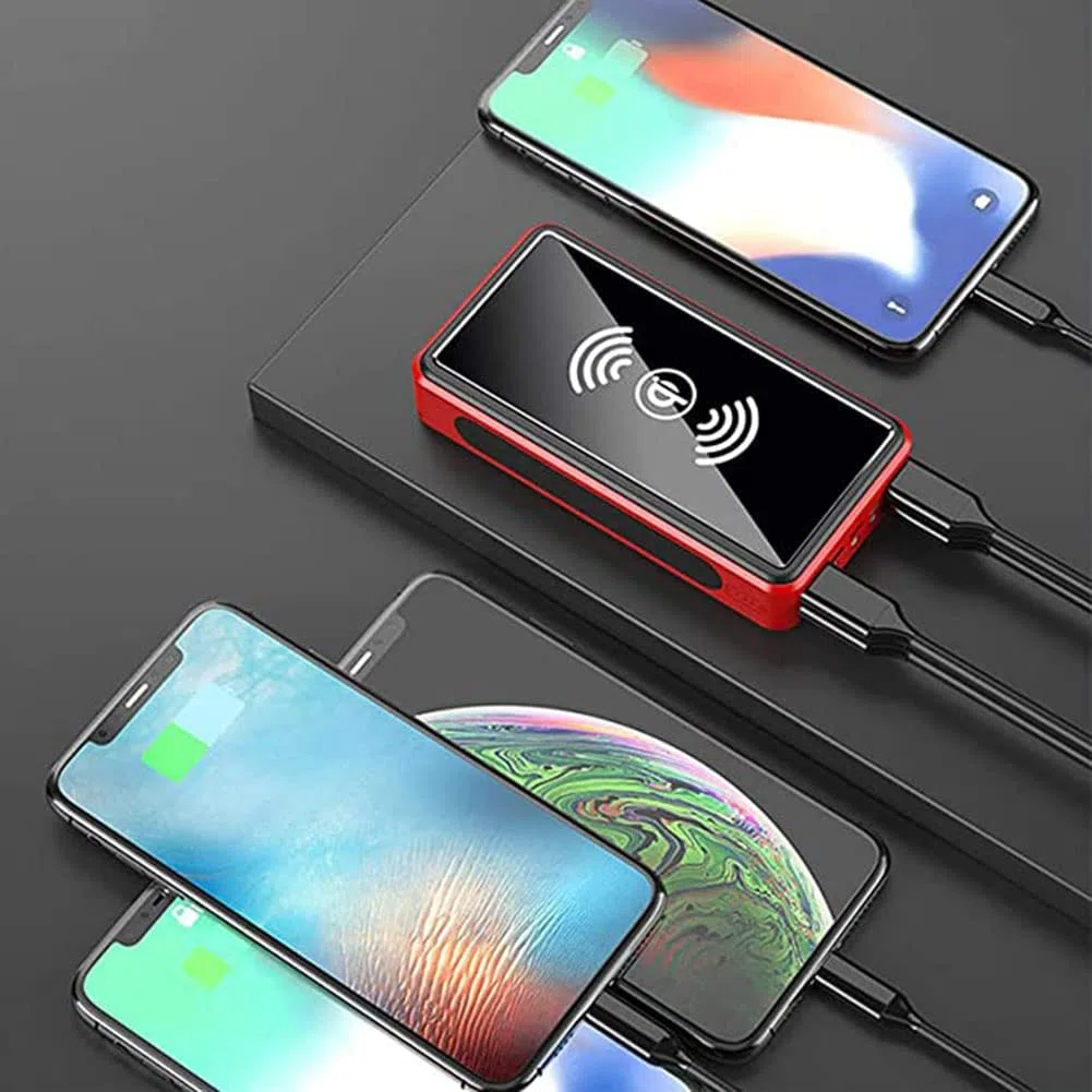 Móvil Portátil Batería Externa Cargador Solar, 100000Mah Power Bank Portátil Inalámbrico con 4 Outputs Power Bank con USB C Carga Rápida para 99% De Los Dispositivos USB del Mercado,100000M