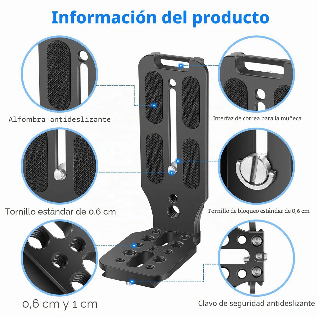 Neewer - Soporte en Forma de L para cámara de Fotos con Forma de L, con Tornillos de 1/4 Pulgadas, Arca Swiss Compatible con dji Osmo Ronin Zhiyun Canon Nikon Sony DSLR cámara (Negro)