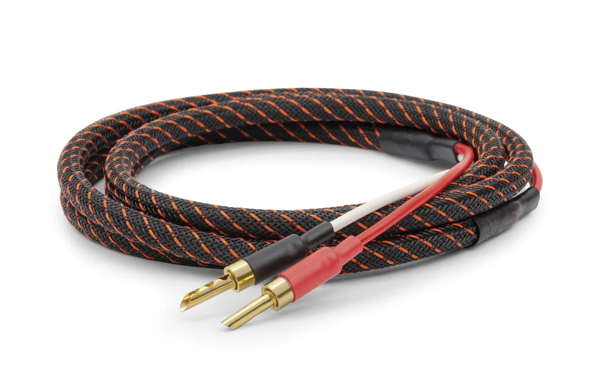 Dynavox Perfect Sound Flex Cable de Altavoz, confeccionado, extremadamente flexible, conectores huecos de banana chapados en oro, transmisión de señal sin pérdidas, cobre OFC de alta pureza, par, 2m