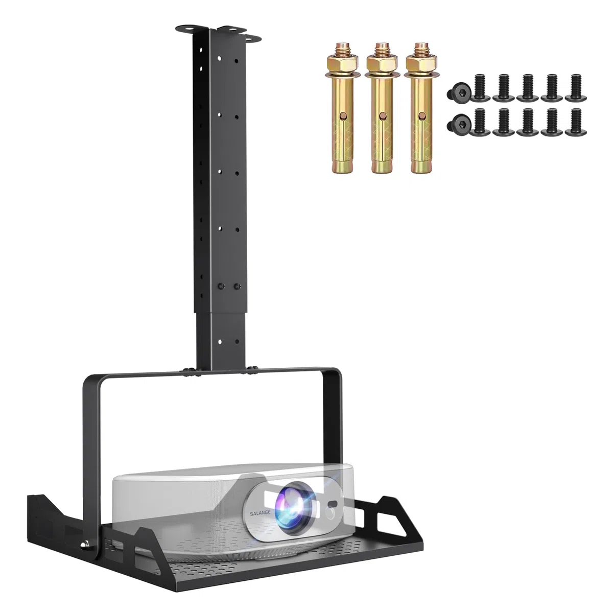 Salange Soporte de Techo para Proyector, Altura Ajustable, Soporte Universal para Proyector para Techo/Pared con guía de Cables integrada, Capacidad de Carga de hasta 10 kg, para Cine en