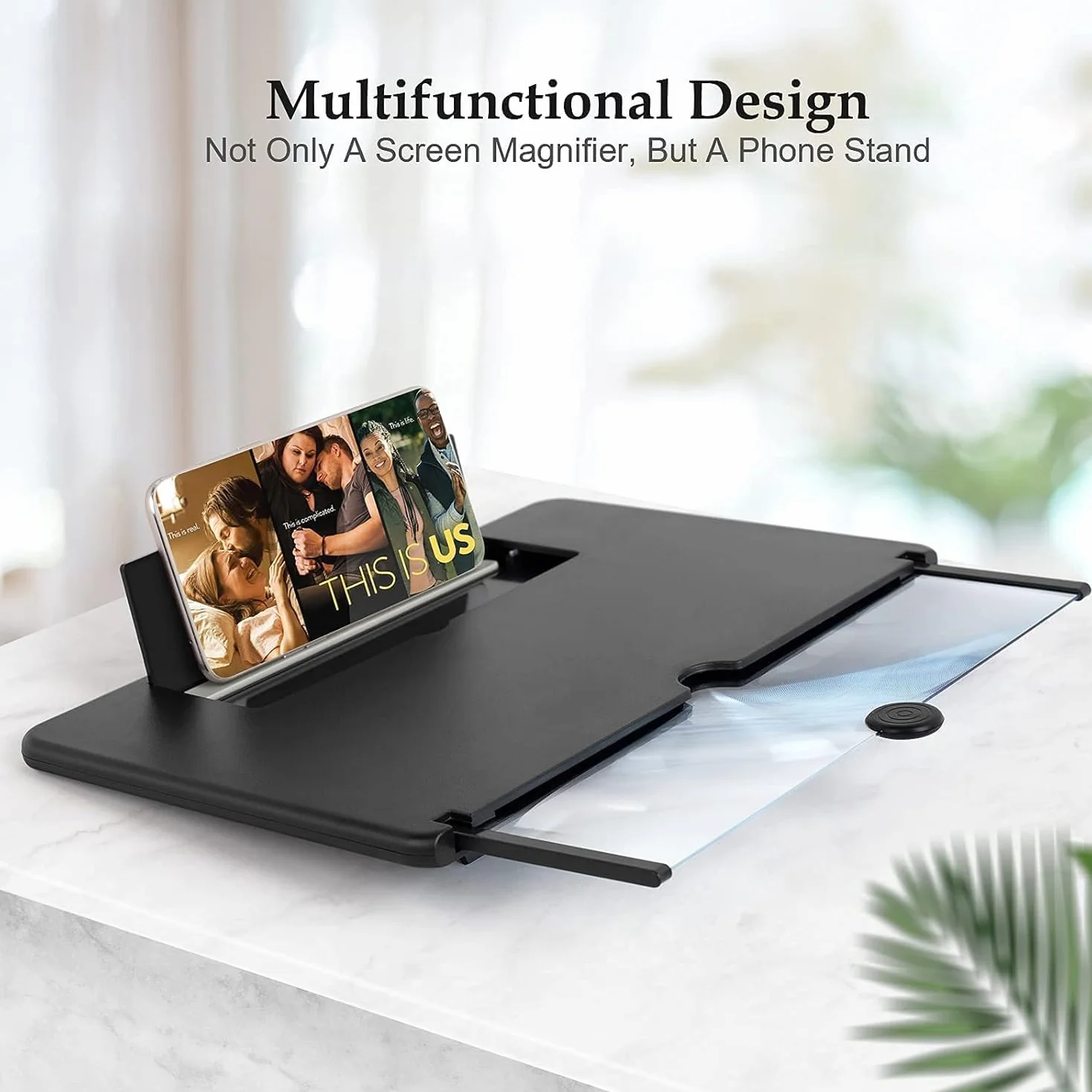 Ampliador de Pantalla movil, 18 Pulgadas HD Lupa para telefono movil, para Todos los Smartphones, antiluz Azul, Lupa de Pantalla 3D para Ver vídeos de películas