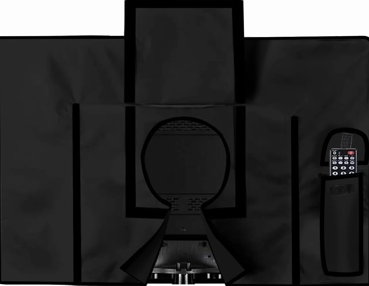 MaxAwe Cubierta de TV de 60" - 63" para exteriores, 58 x 37 x 5 pulgadas (148 x 95 x 14 cm), cubierta de TV para exteriores, resistente a la intemperie, universal, protector de pantalla negro
