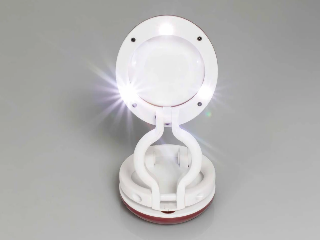 daylight Lupa compacta y Plegable, Blanco/Rojo, 8.2cm x 16.5cm x 7.6cm
