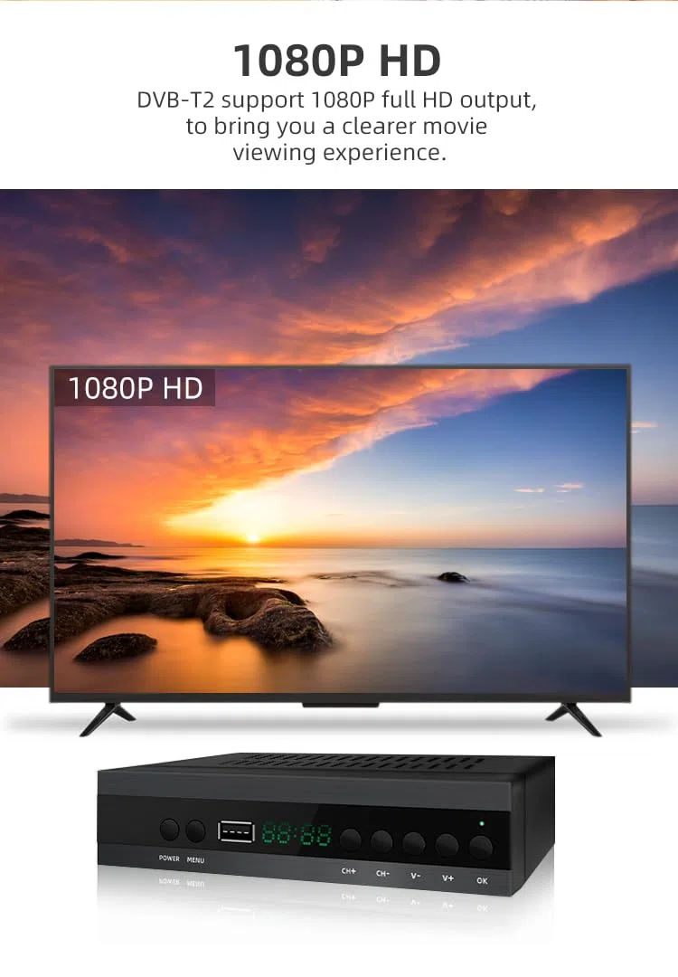 Decodificador TDT HD 2025 Alta Definición TDT HD 1080p Grabador USB, WiFi, Hdmi, Scart- Dvb-t T2 H.265 Hevc Full HD Pvr Sintonizador De Televisión Digital Terrestre TV Box TDT para TV Antigua
