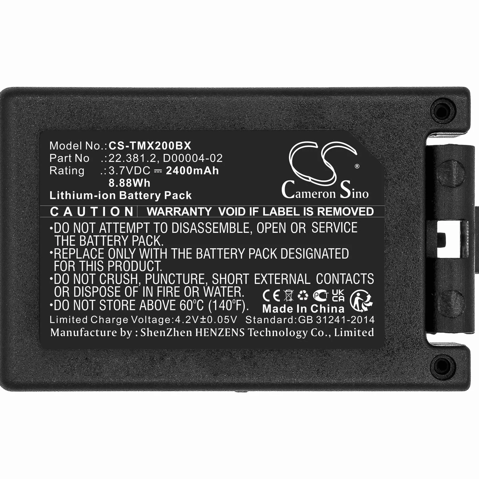 CS-TMX200BX Batería 2400mAh Compatible con [Teleradio] TG-TXMNL, Transmitter Tele Radio TG-TXMNL sustituye 22.381.2, D00004-02, D4-02, M245060