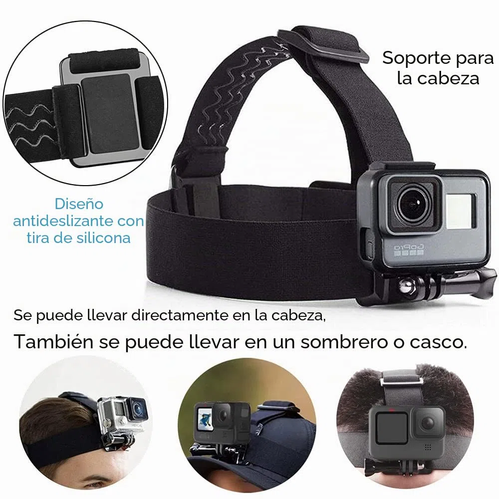 TEKCAM Kit de Accesorios para Cámara de Acción Compatible con Gopro Hero 13 12 11 10 9/dji OSMO Action 4 5 Pro/COOAU, Correa para el Pecho de la Cabeza, Selfie Stick, Mango Flotante, Ventosa Soporte