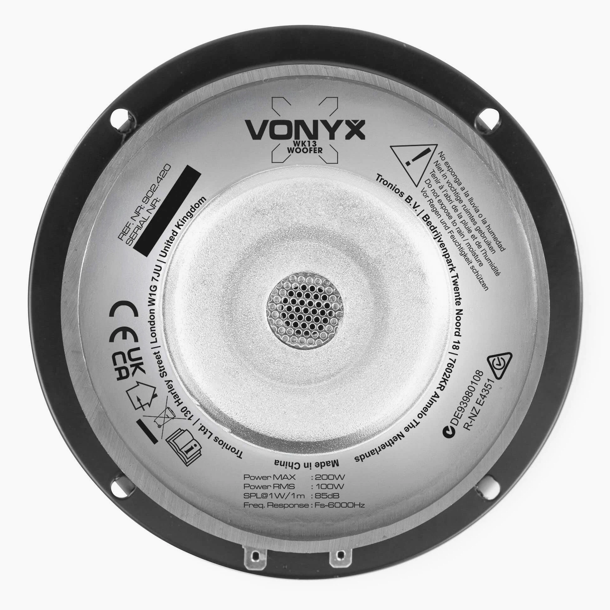 FENTON WK14 Altavoz Woofer de 13 cm, con Cono Kevlar, 200W MAX, 100W RMS, Impedancia 8 Ohmios, Recambio Altavoz Coche, Repuesto Woofer para Altavoz Hi-Fi