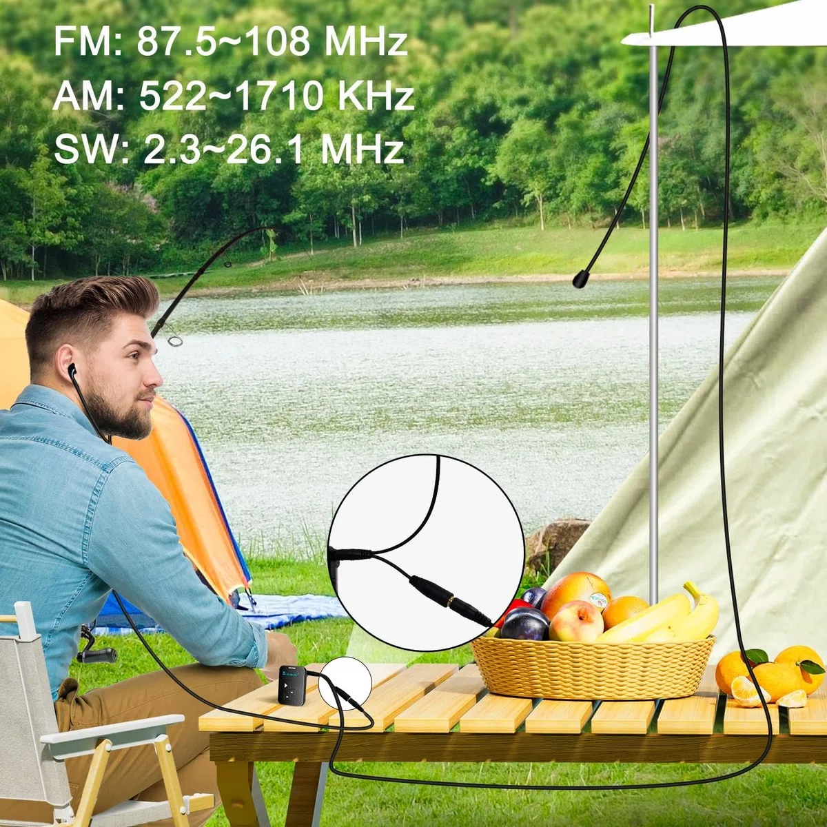 Mini Radio Am FM SW Tin-Nik: Peso 27 Gramos, tamaño de Reloj, Recargable por USB, Radio de Bolsillo Personal, Pantalla OLED, Clip, sintonización Digital, Auriculares estéreo - FA298