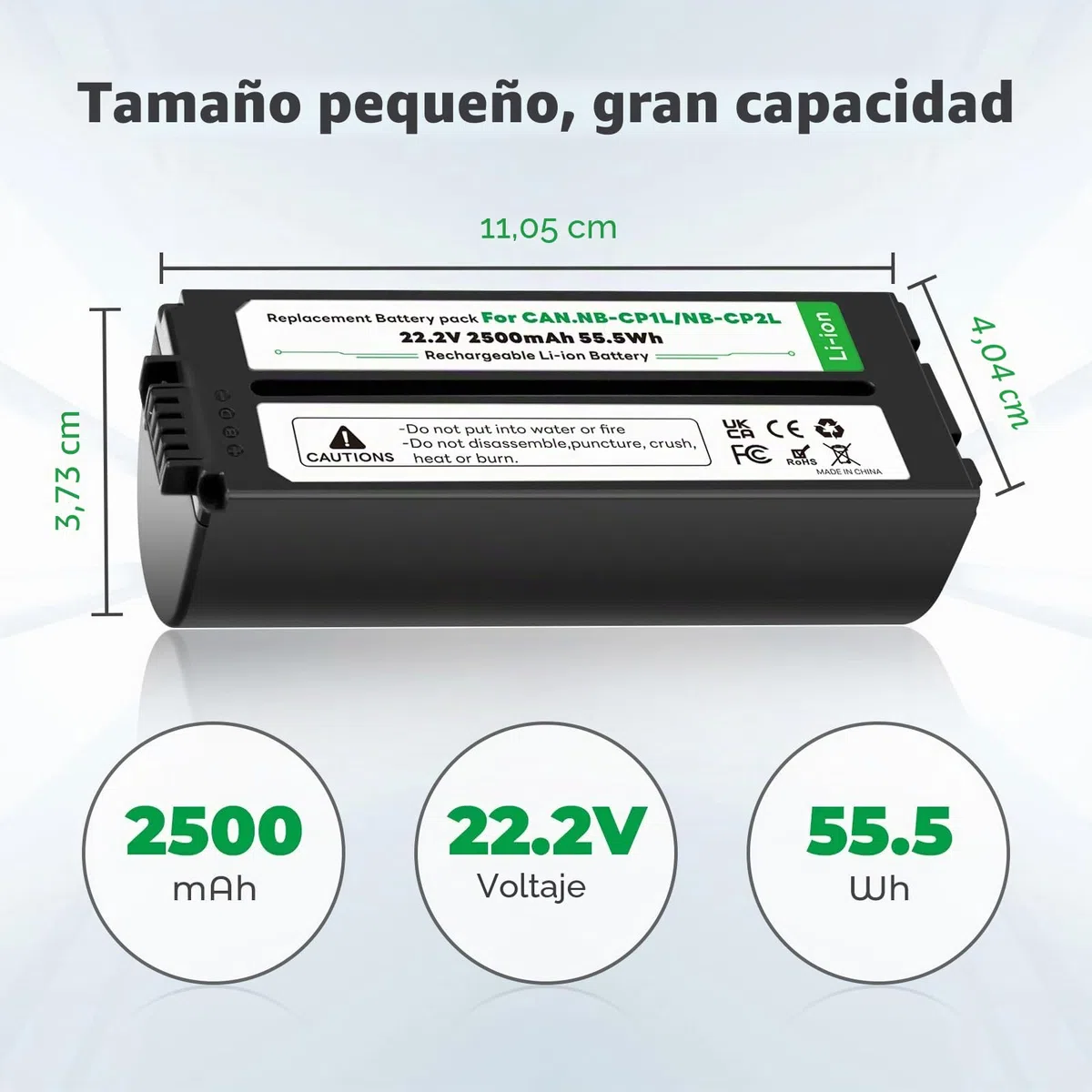 NB-CP2L NB CP2L - Batería y cargador para impresora fotográfica Canon NB-CP1L SELPHY CP800 CP900 CP910 CP1500 CP2000 CP3000 (2500 mAh)