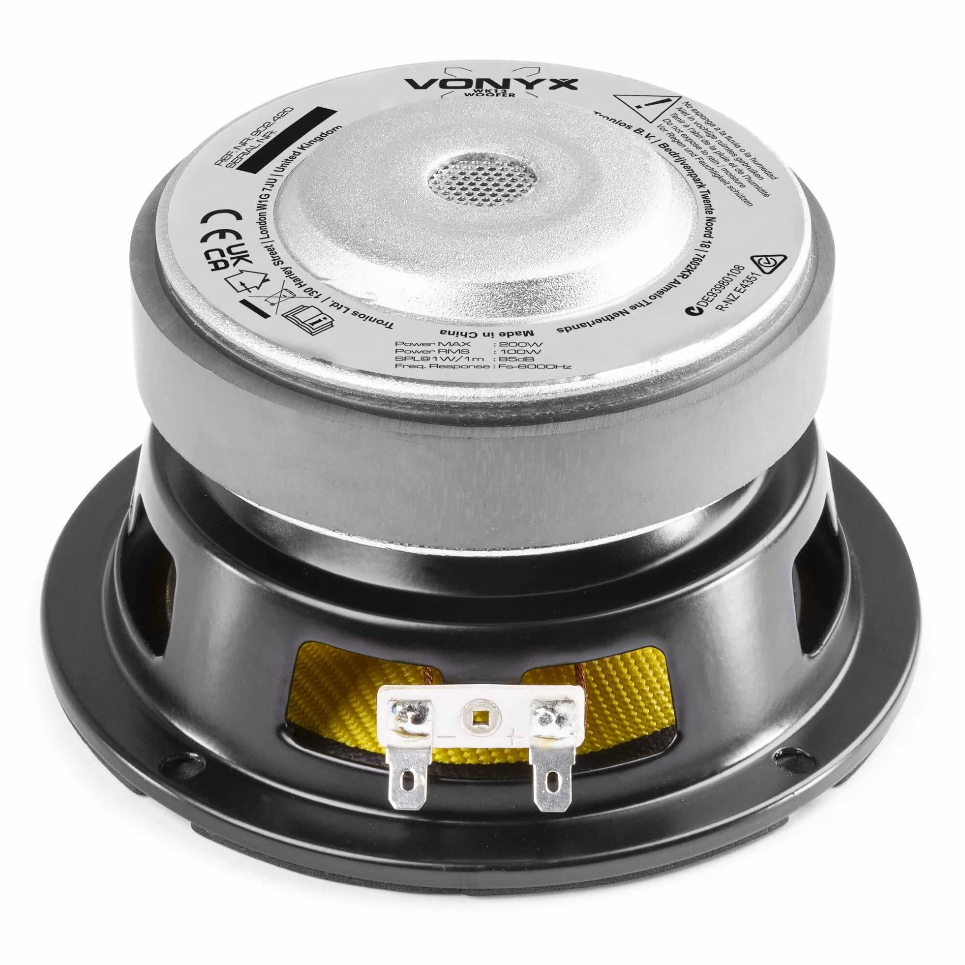 FENTON WK14 Altavoz Woofer de 13 cm, con Cono Kevlar, 200W MAX, 100W RMS, Impedancia 8 Ohmios, Recambio Altavoz Coche, Repuesto Woofer para Altavoz Hi-Fi