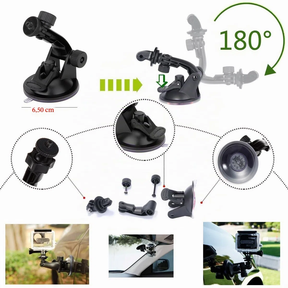 TEKCAM Kit de Accesorios para Cámara de Acción Compatible con Gopro Hero 13 12 11 10 9/dji OSMO Action 4 5 Pro/COOAU, Correa para el Pecho de la Cabeza, Selfie Stick, Mango Flotante, Ventosa Soporte