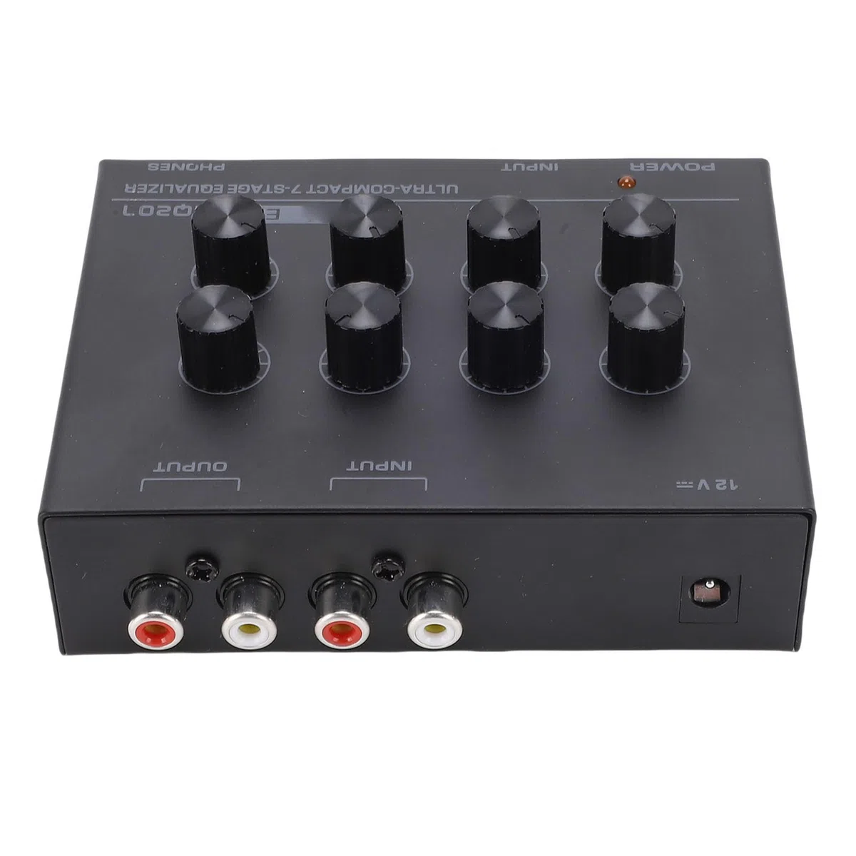 Ecualizador de Sonido de 7 Bandas, Ecualizador Mezclador de Audio de 2 Canales Ecualizadores Digitales con Conector para Auriculares de Entrada de 3,5 Mm para Ajuste de Agudos y (Enchufe de