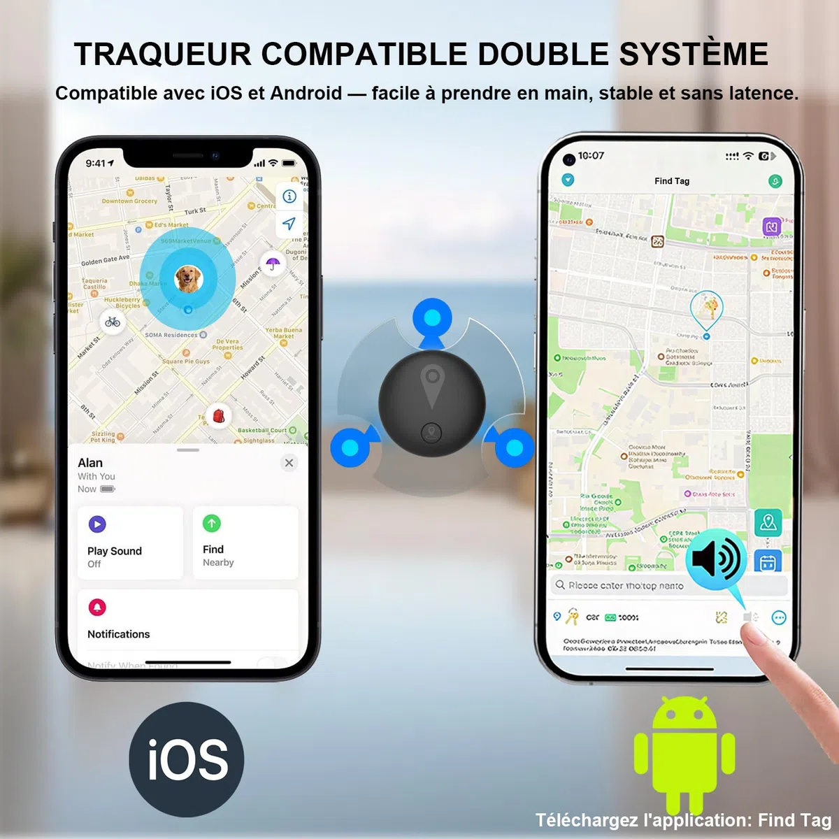 GPS Coche Localizador,2026 Nuevo Magnética Localizador Oculto Rastreador(Compatible con Android e iOS) sin suscripción/Sims eguimiento en Tiempo Real para Vehículos/Moto/Llaves/Maleta/Niños
