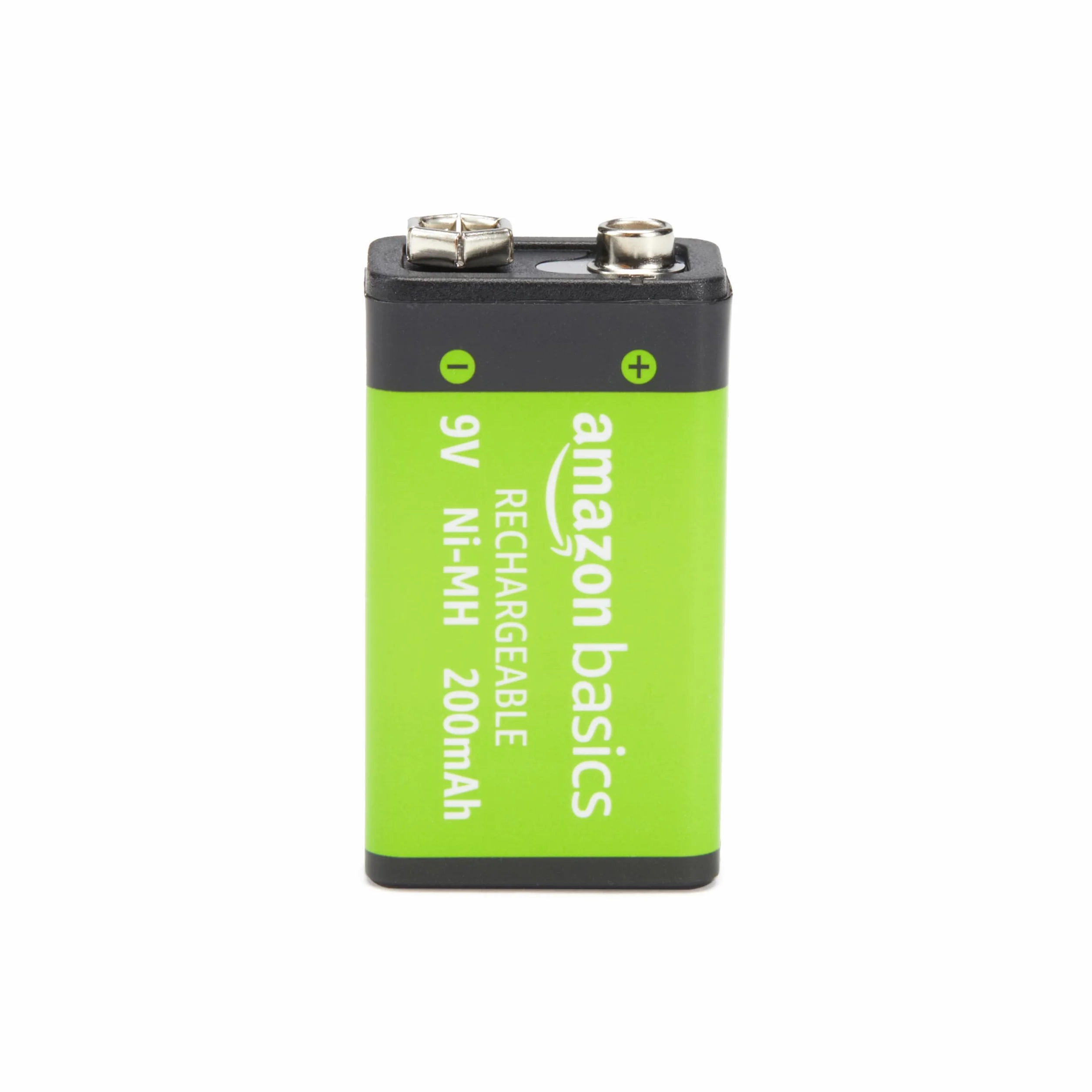 Amazon Basics - Paquete de 4 pilas recargables de 9 V NiMH, 200 mAh, recargables hasta 1000 veces, precargadas