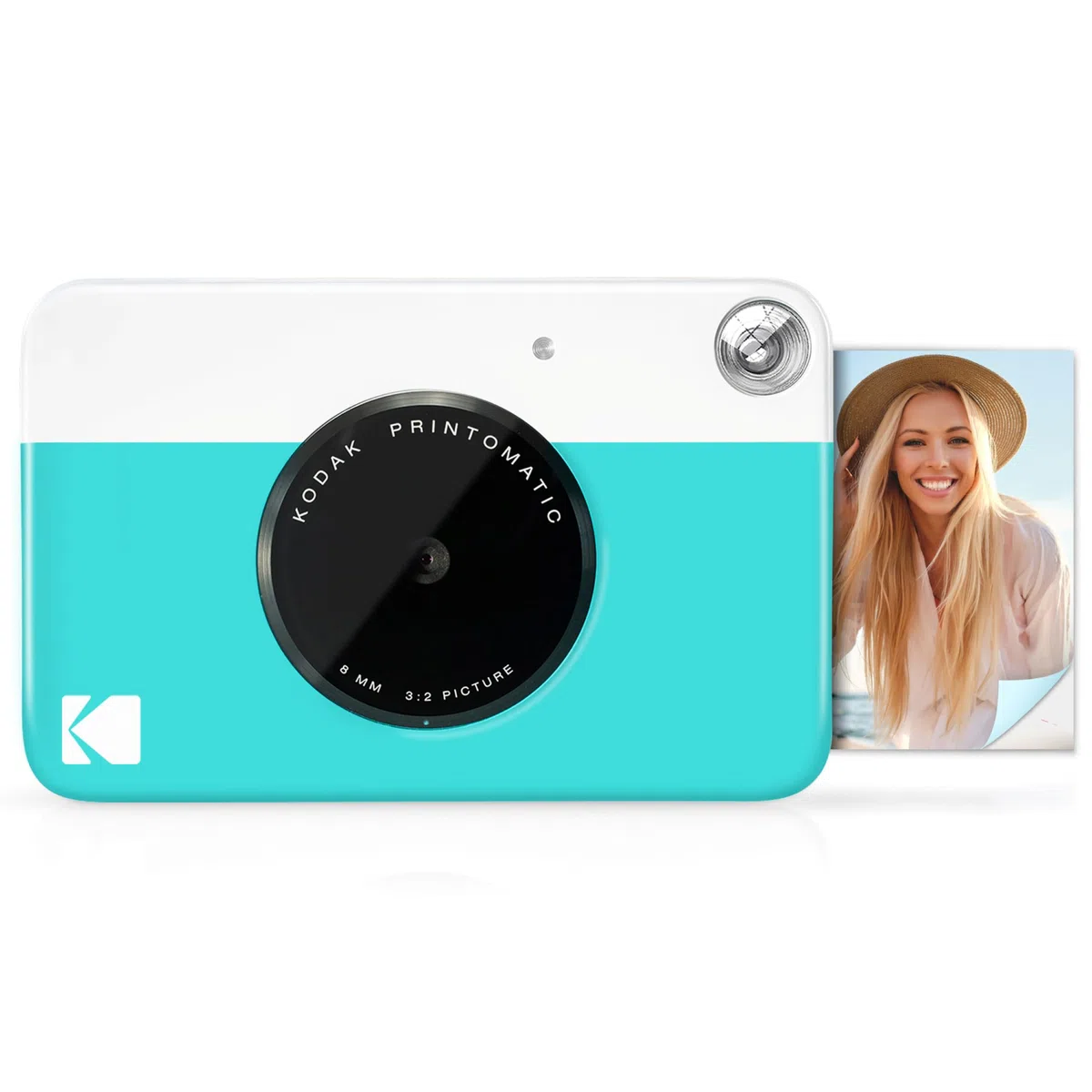 KODAK Printomatic Cámara digital instantánea - Fotos de calidad en papel fotográfico adhesivo Zink 2x3" - 5MP, portátil, regalo creativo para cumpleaños, Navidad, fiestas - Azul