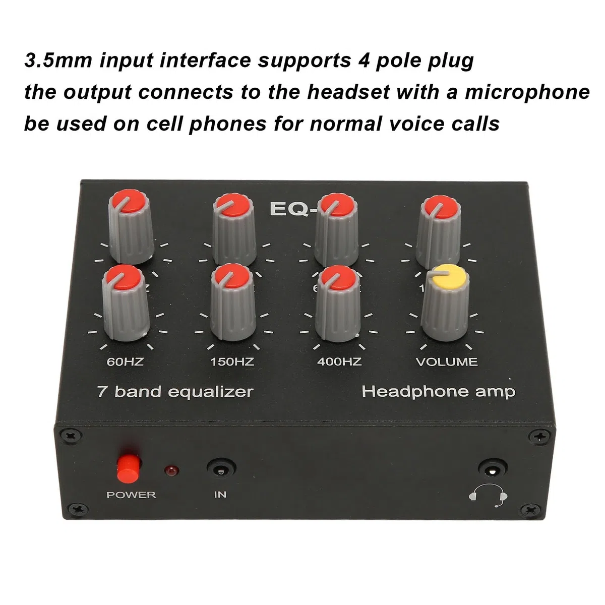 7 bandas Secualizador de sonido, ecualizador de audio automático de 7 bandas, salida 12dB Ajuste de graves alto ecualizador digital de dos canales, subwoofer