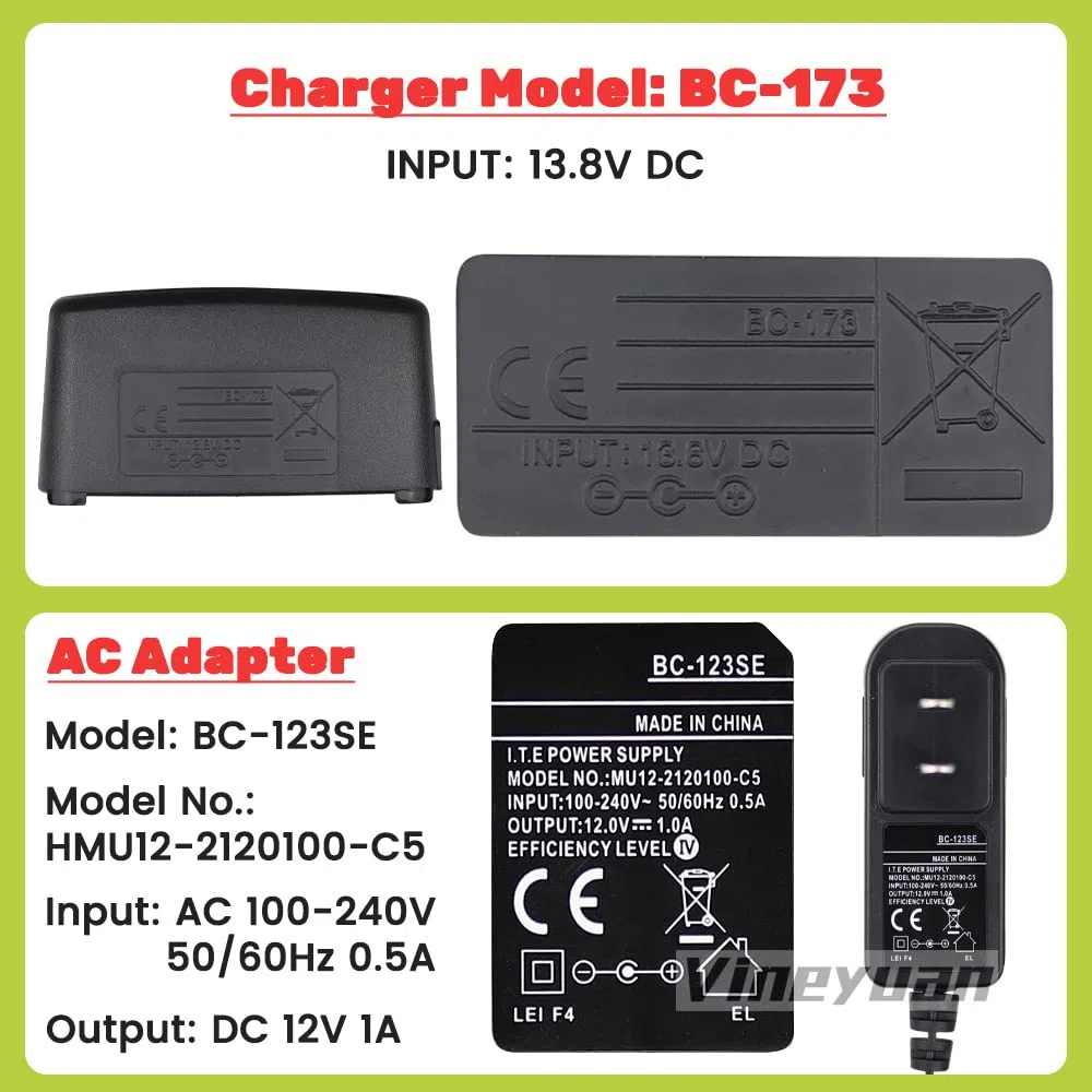 BC-173 Cargador de Escritorio para Icom IC-M2A IC-M2 IC-GM1600 IC-M32 IC-M31 IC-M32 IC-M33 IC-M34 IC-M35 IC-M36 BP-224 BP-252 BP-234 Cargador de batería