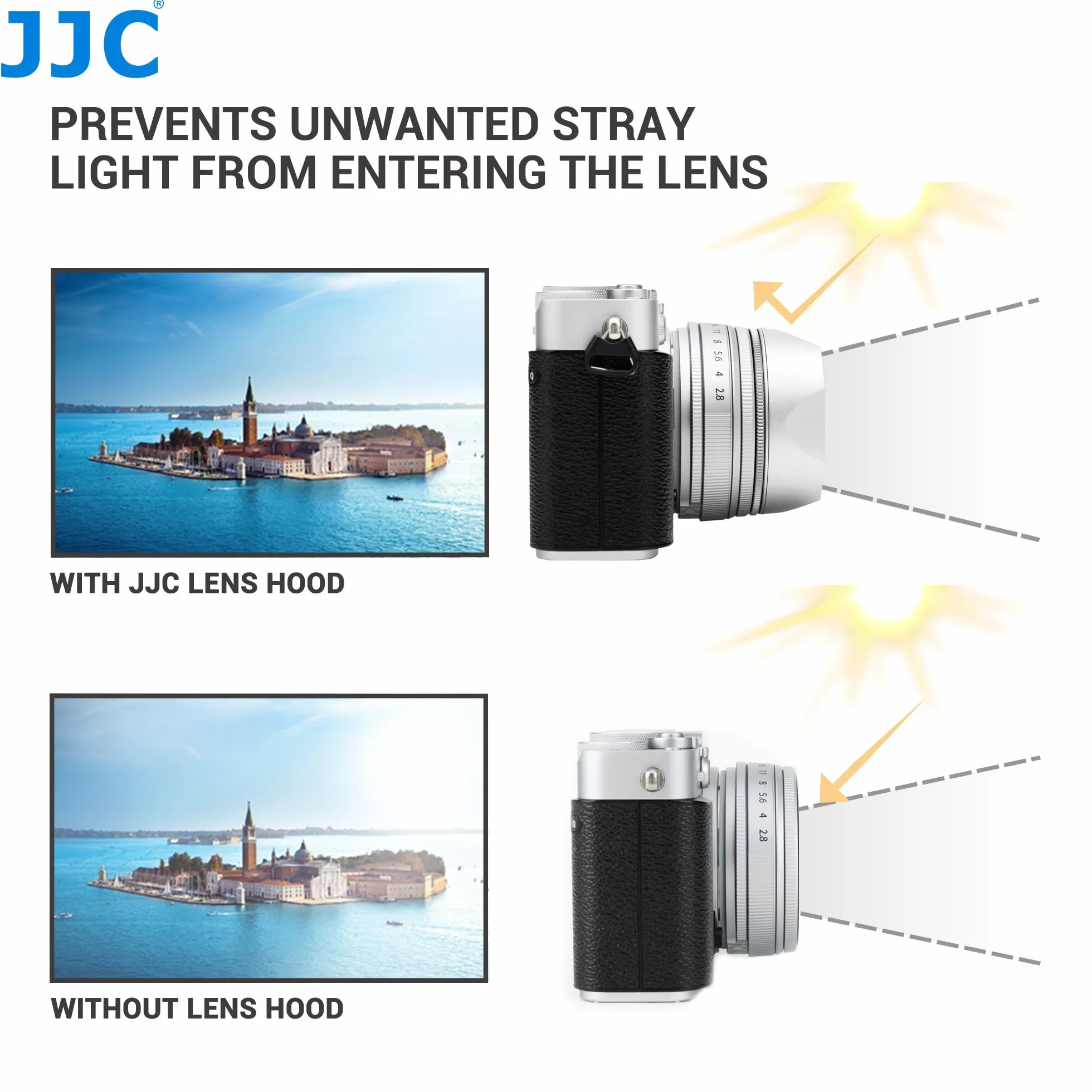 JJC Parasol para X-E5 con anillo adaptador magnético compatible con Fujifilm XF de 23 mm F2.8 R WR, XF 27 mm F2.8 R WR, XF27 mm F/2.8 lente, se adapta a filtro de 1.49 pulgadas y tapa de lente