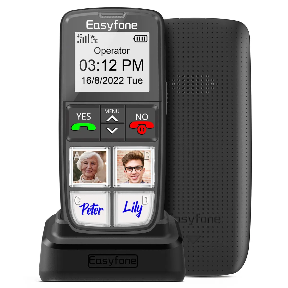 Easyfone T6 4G gsm Teléfono Móvil para Personas Mayores con Teclas Grandes (T6 4G)