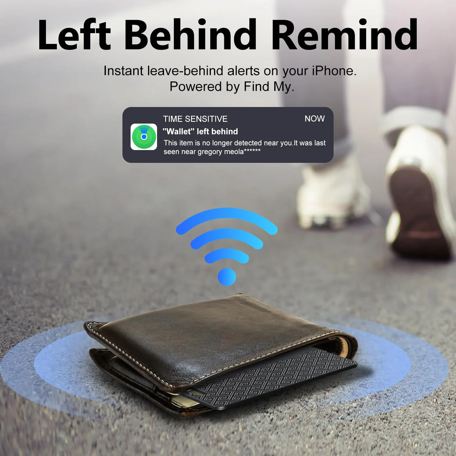 Wallet Tracker Card 2 Pack(Solo iOS): Compatible con Apple Find My, Tarjeta de Rastreo Inteligente, Buscador de Carteras, 0,07 Pulgadas de Grosor, Resistencia al Agua IP68, Carga Inalámbrica