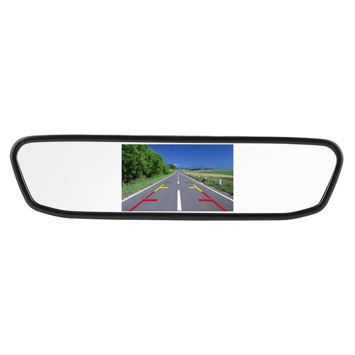 Pantalla de Espejo Retrovisor para Automóvil de 4.3 Pulgadas, Pantalla Grande TFT LCD con Cámara de Marcha Atrás de Visión Nocturna de 8 LED Resolución 480x272 IP68 Hermética