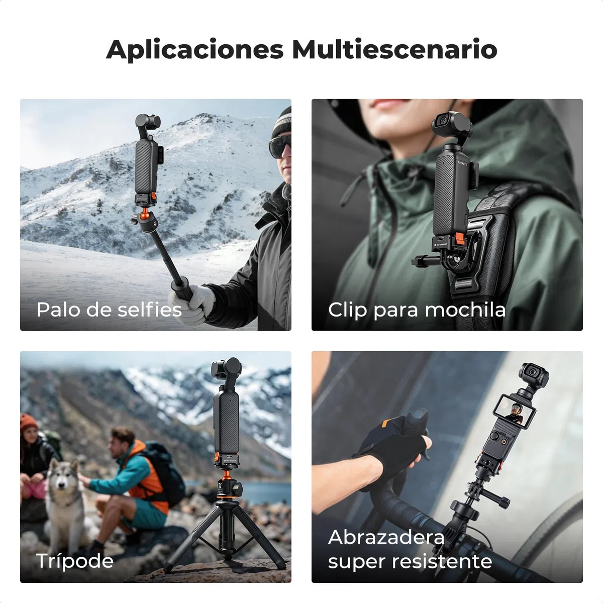 K&F CONCEPT PP61 Base Carga Rápida Magnética Compatible con dji Osmo Pocket 4/3, Adaptador Arca-Swiss y 1/4" para Action CAM, Dock Vlog Aluminio CNC