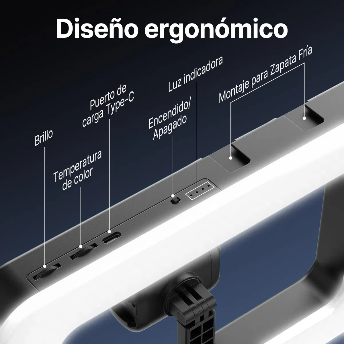 yAyusi Estabilizador de Teléfono Portátil con Luz,Luz de Relleno para Grabación de Vídeo con Mango,Aro de Luz LED para Selfies de 3600 mAh con Soporte para Teléfono,Ideal para Vlogs y TikTok