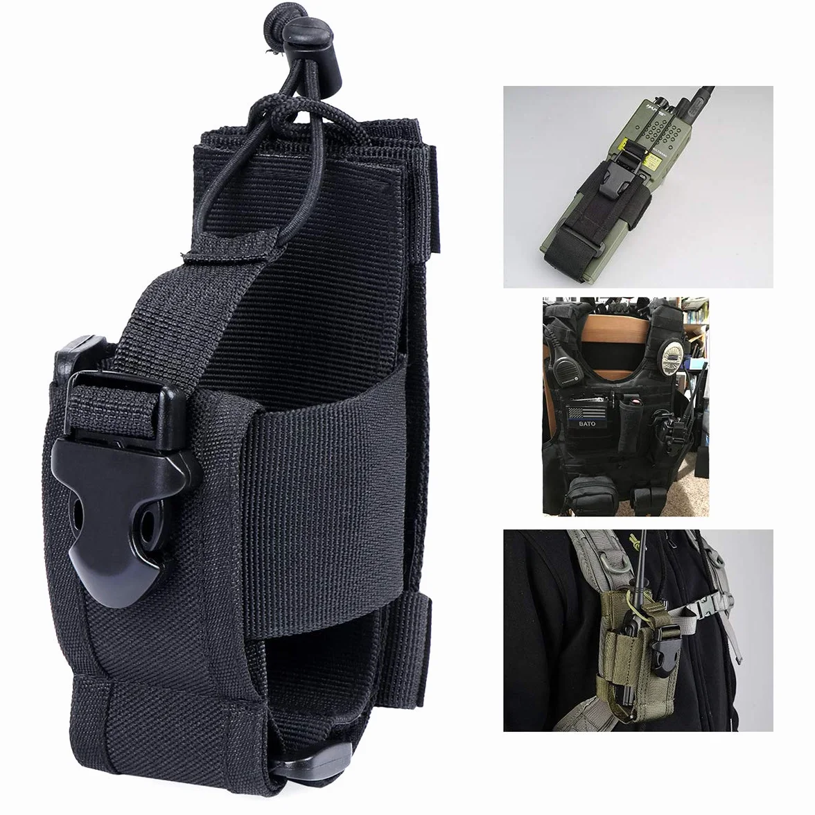 Funda Ajustable para Radio de Dos vías, de Nailon, para Walkie Talkie(2 Paquete)