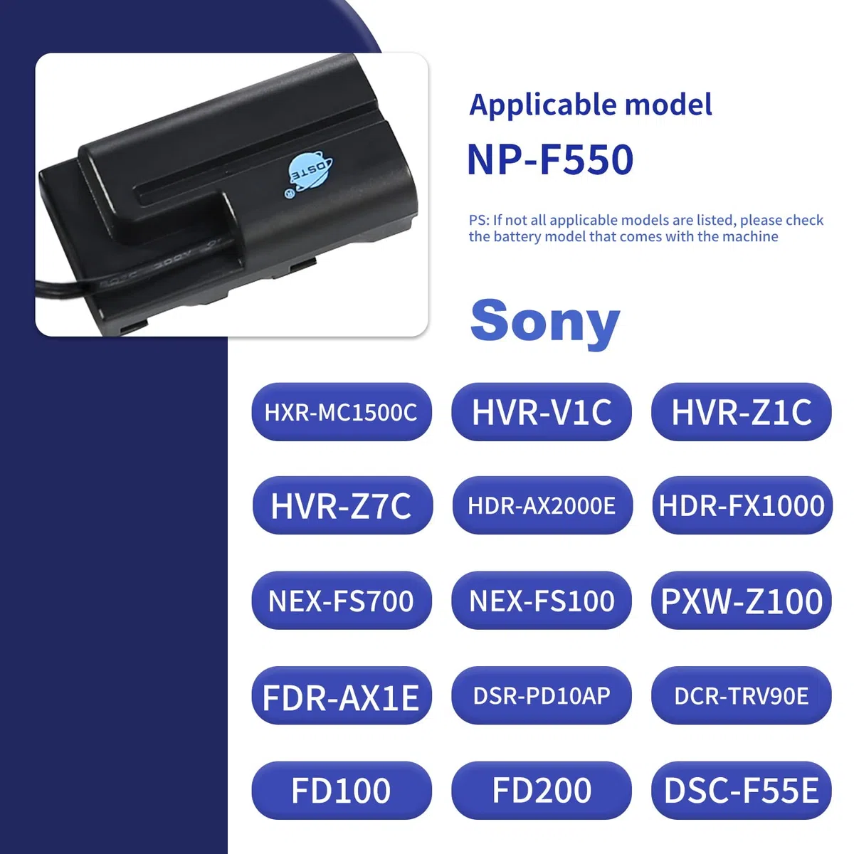 DSTE AC-F550 AC - Fuente de alimentación de CA DR-F550, Kit de batería ficticia Compatible con Sony NP-F550, NP-F330, NP-F530, NP-F570, CCD-RV100, CCD-RV200