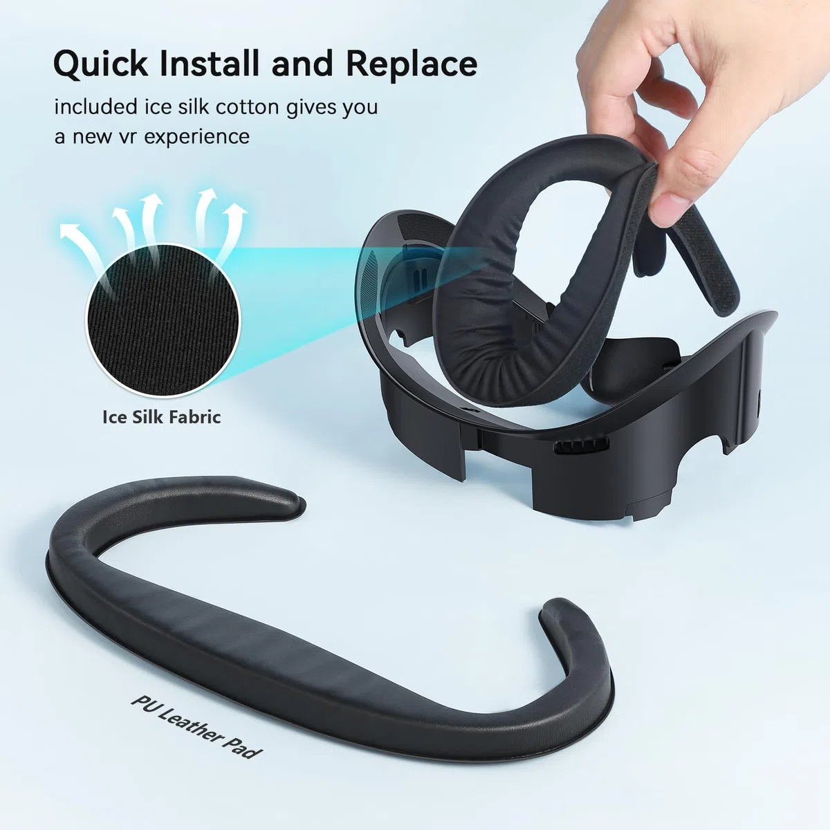 AMVR FC1 Almohadilla para Cubierta Facial Interfaz Facial Compatible con Accesorios Meta/Oculus Quest 3, NO Compatible con Meta Quest 3S