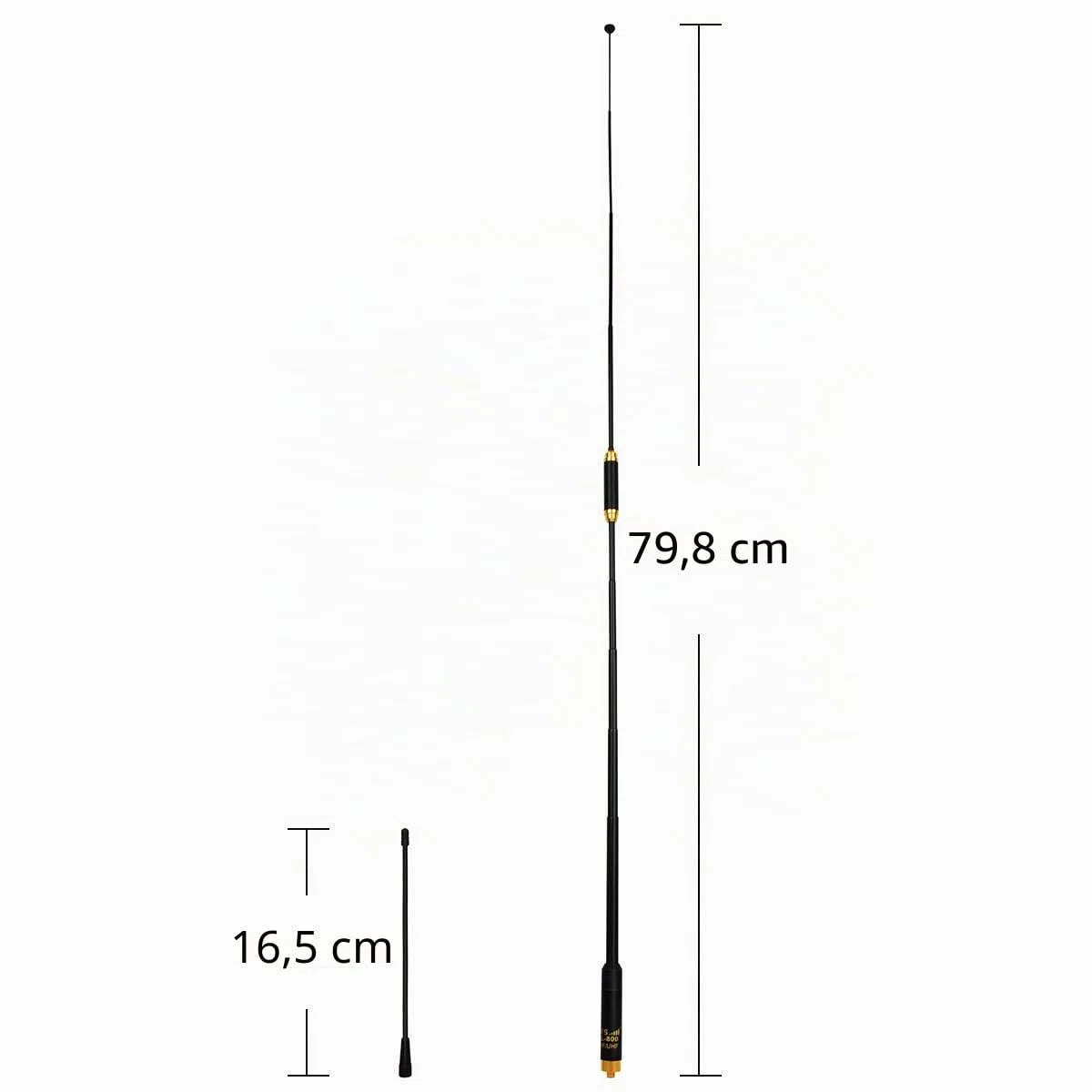 HYS Antena retráctil SMA-Female VHF/UHF 144/430 MHz de doble banda extraíble y reemplazable antena de radio Ham para radio de 2 vías Baofeng Quansheng Wouxun